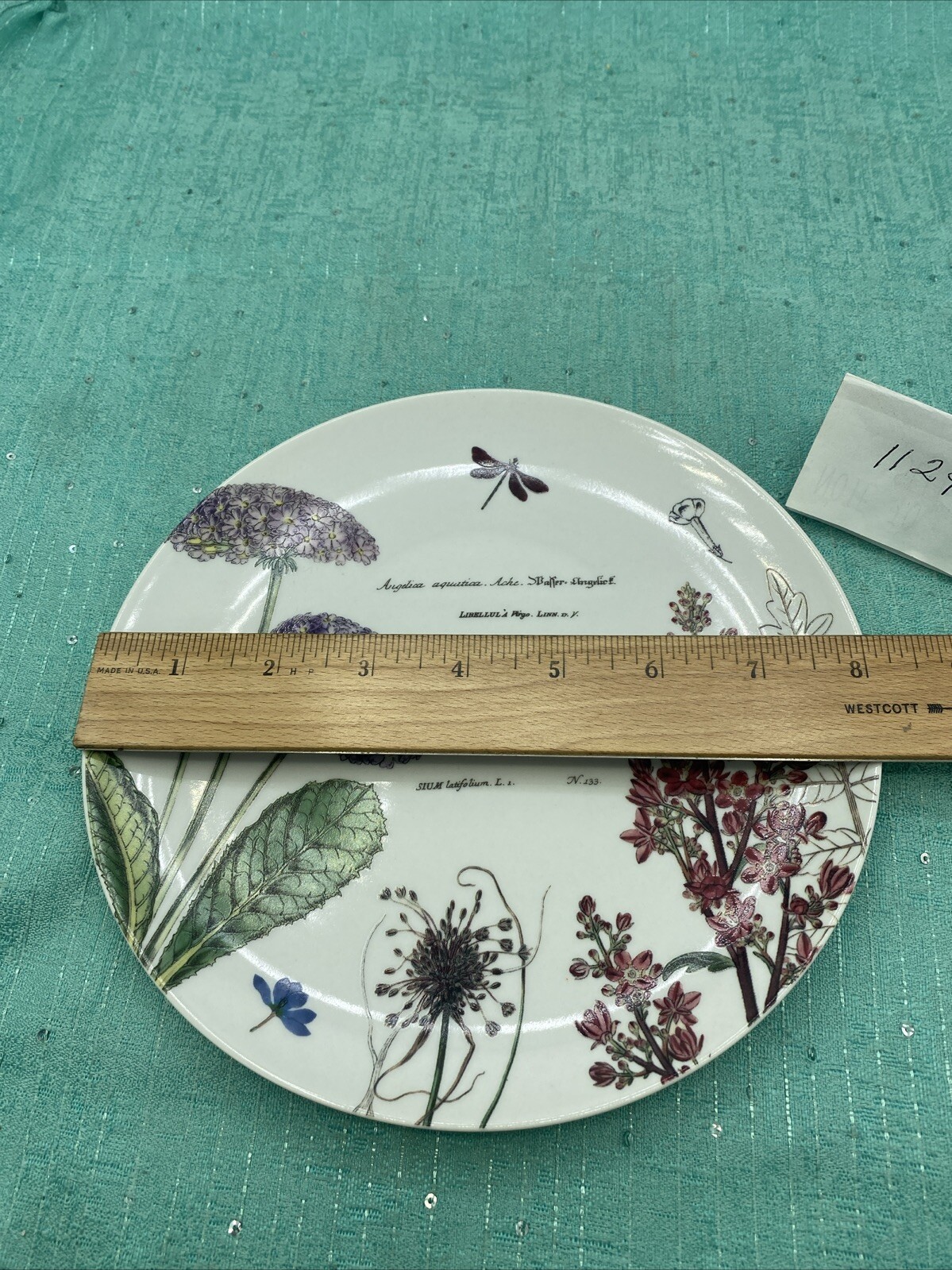 Rosanna 8” Botanical Garden Luncheon Plates~Antique Print 19th Century