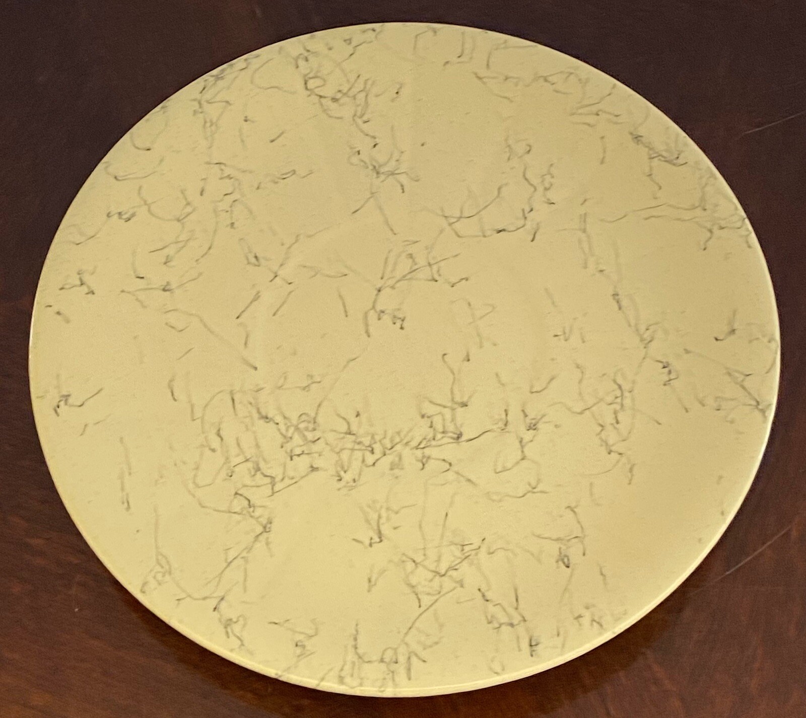 Blue Ridge Big Saucer vintage pottery yellow spiderweb mid century modern dish