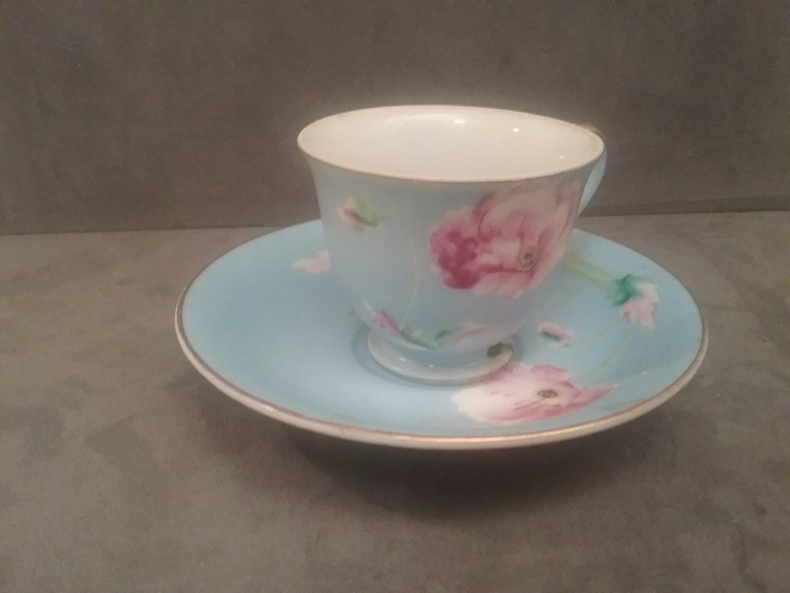 Handpainted Demitasse Cup + Saucer Made in Occupied Japan Hand-Painted