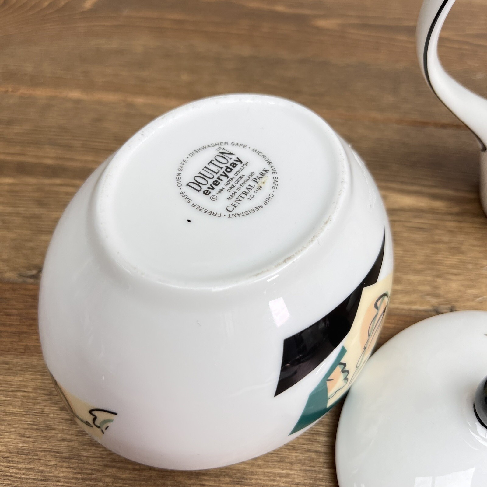 Vintage Doulton Central Park Creamer and Sugar Bowl Set