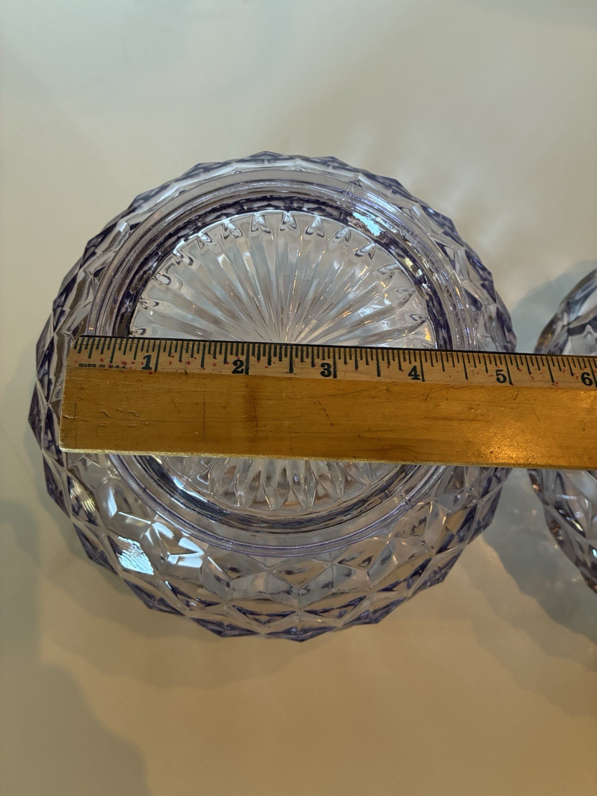 Antique/Vintage Fostoria American Glass Rose Bowl Centerpiece Cube Pattern Set 2