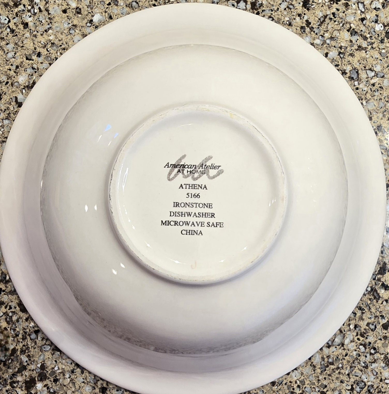Serving Bowl American Atelier ATHENA 5166 Ironstone 10″ Laurel Leaf Border EUC