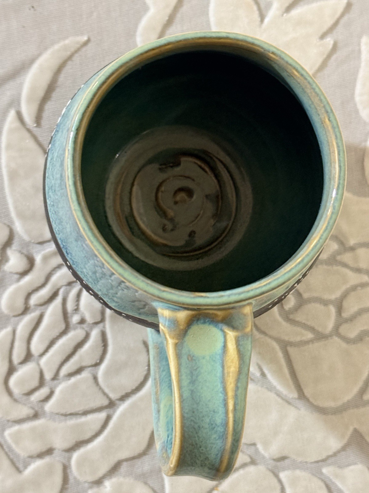 Pitch Pine Pottery Handmade Ceramic Mug Celestial Blue Black