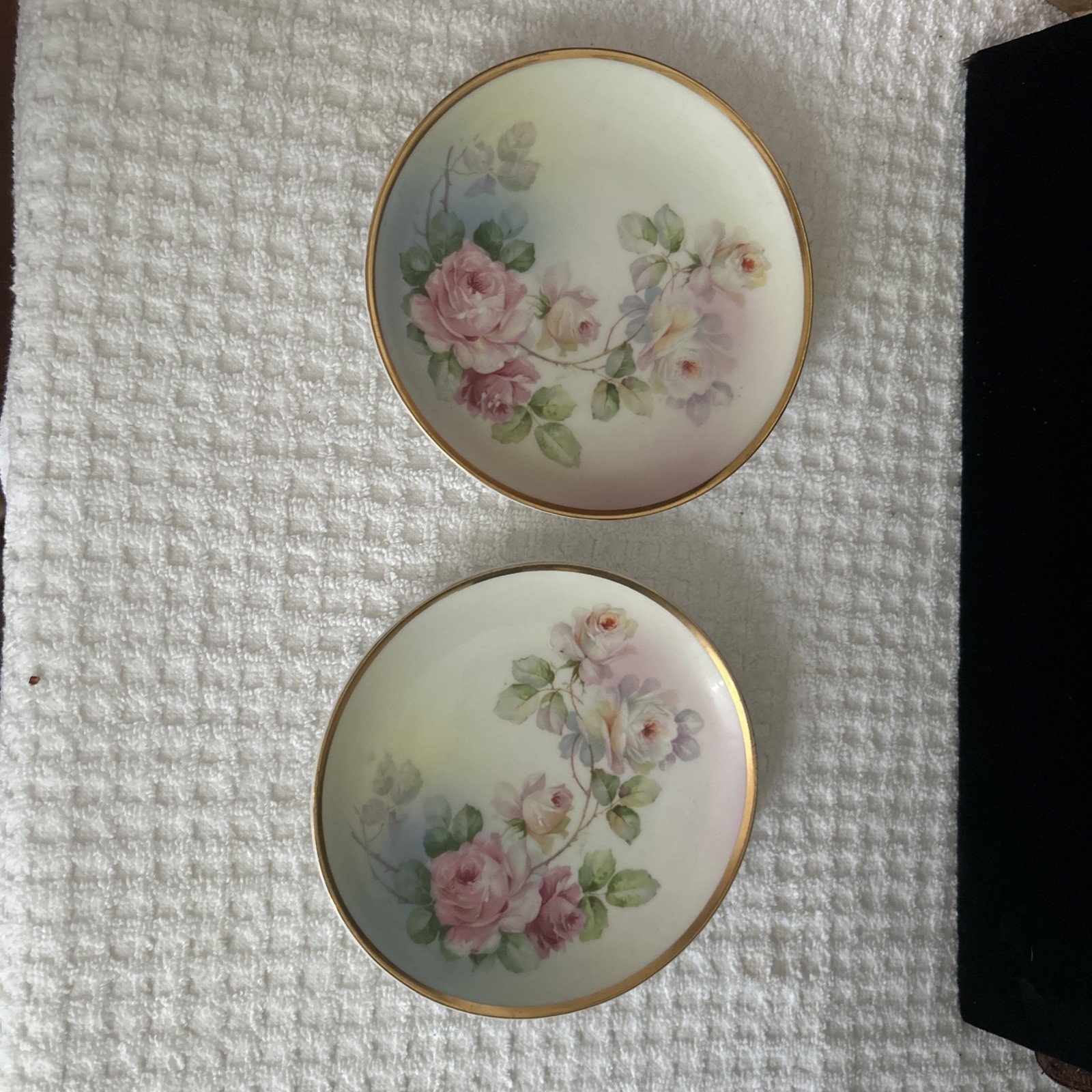 Princess Regency Bavaria Germany Hand Painted Wall Plates 6 Inches Set of 2 VTG