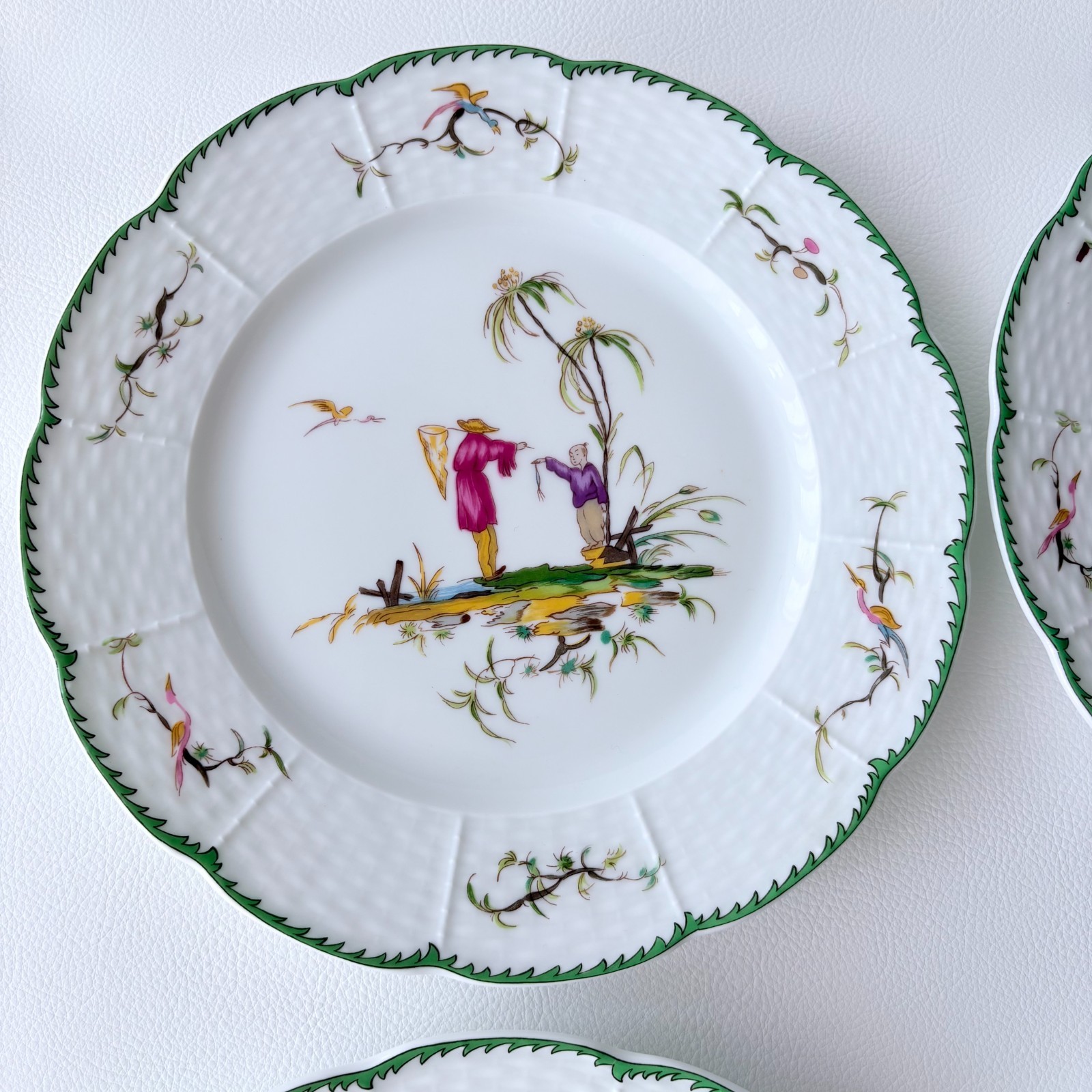 RAYNAUD Limoges SI KIANG Plate Full Set 6 [No.1 – 6] 22cm/8.7″
