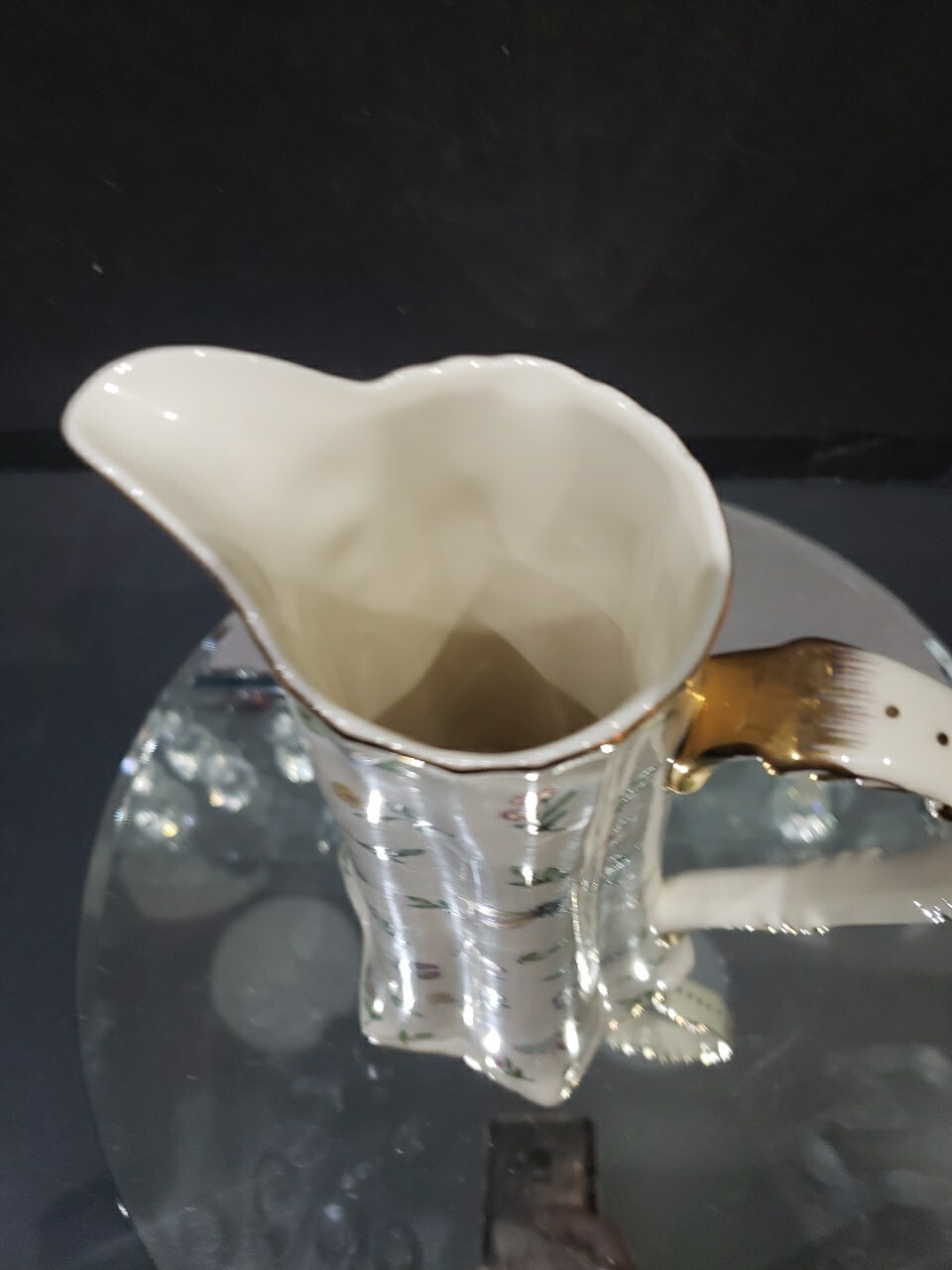 10-1/4″ Beverage Pitcher “Morning Meadows” BURTON & BURTON Butterfly flower bee