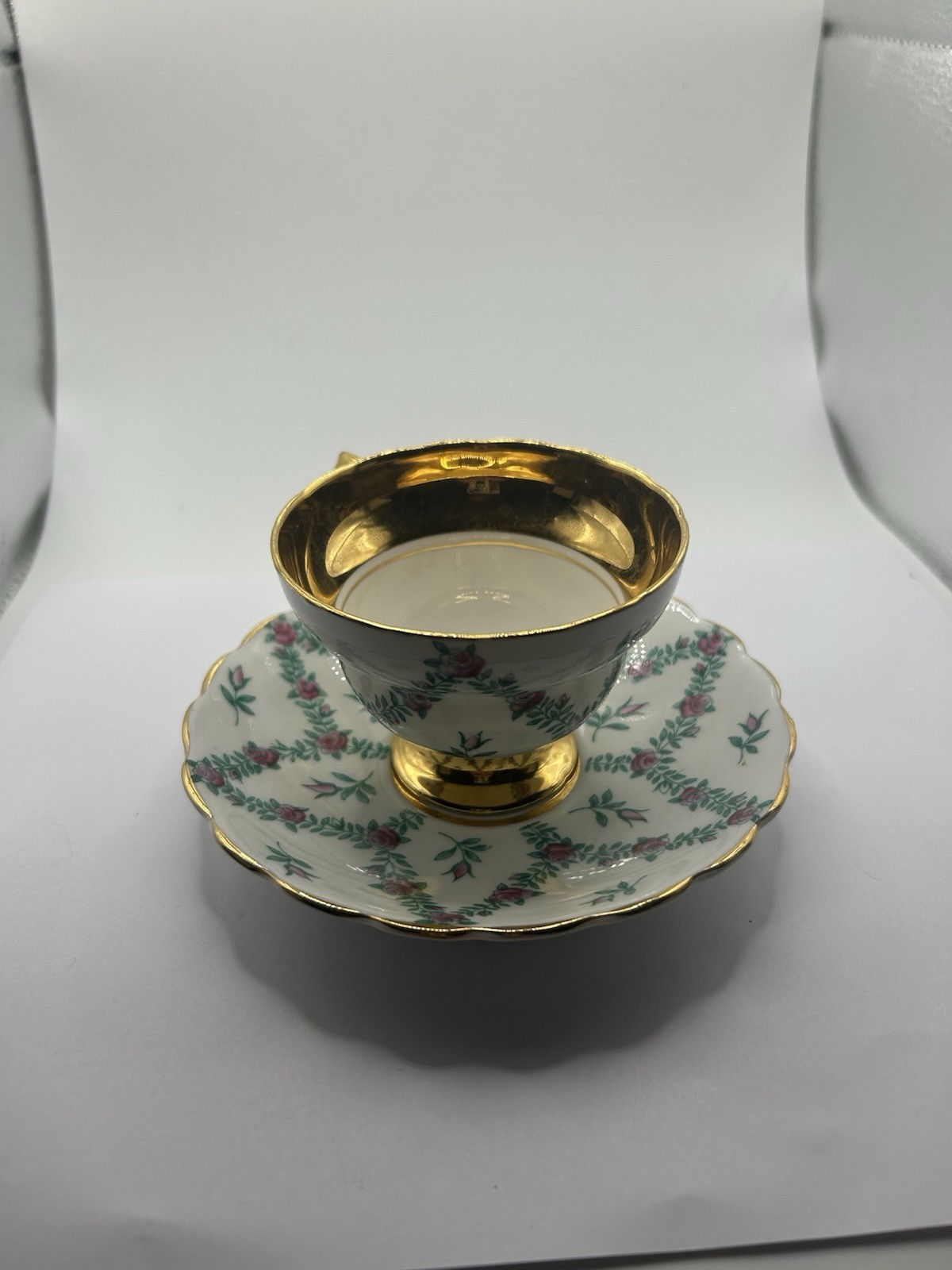 Vintage ROSINA Bone China England 4909 Floral Cup And Saucer