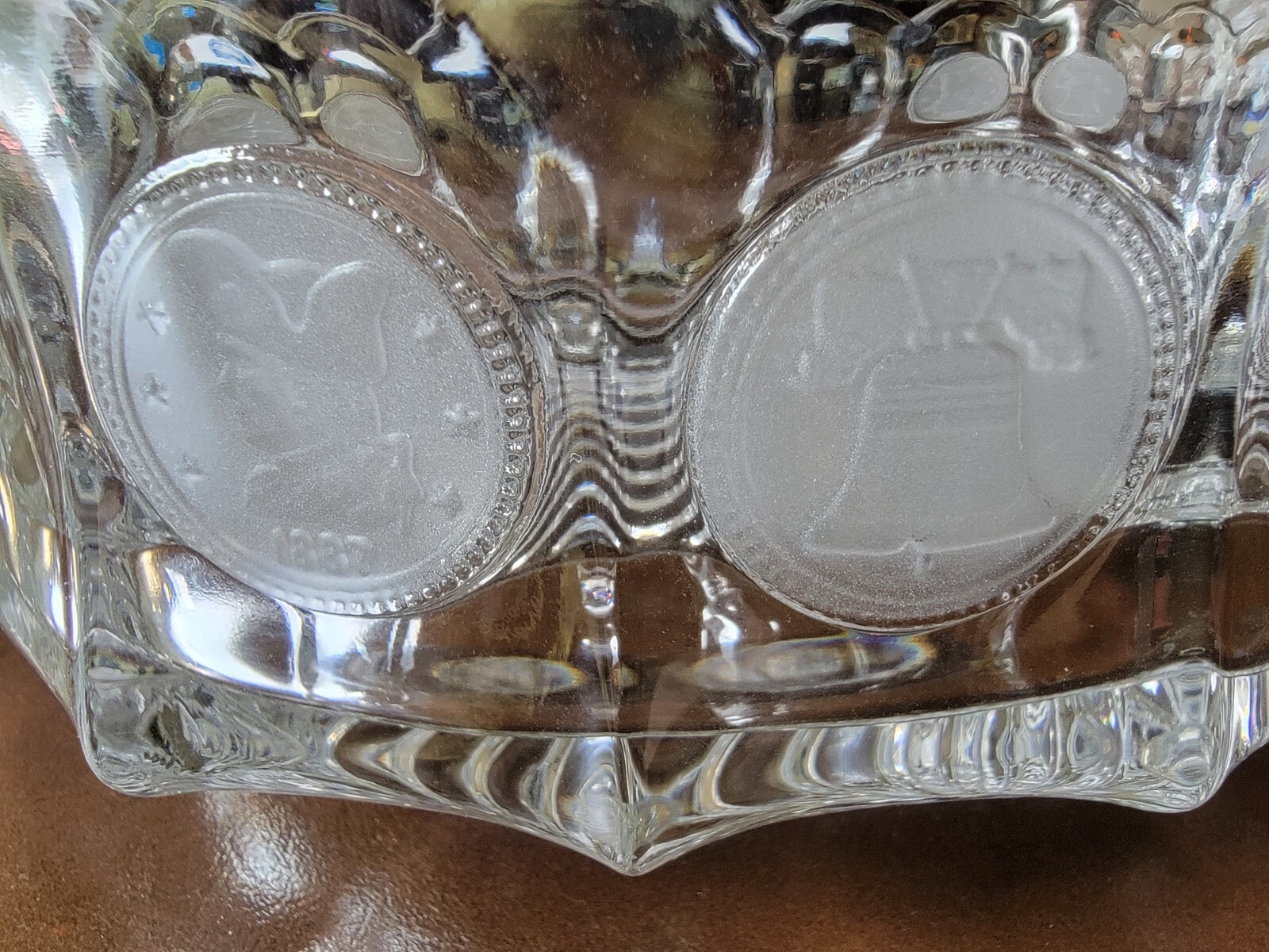 Fostoria Vintage Liberty Bell Coin Oval Clear Glass 9” Server