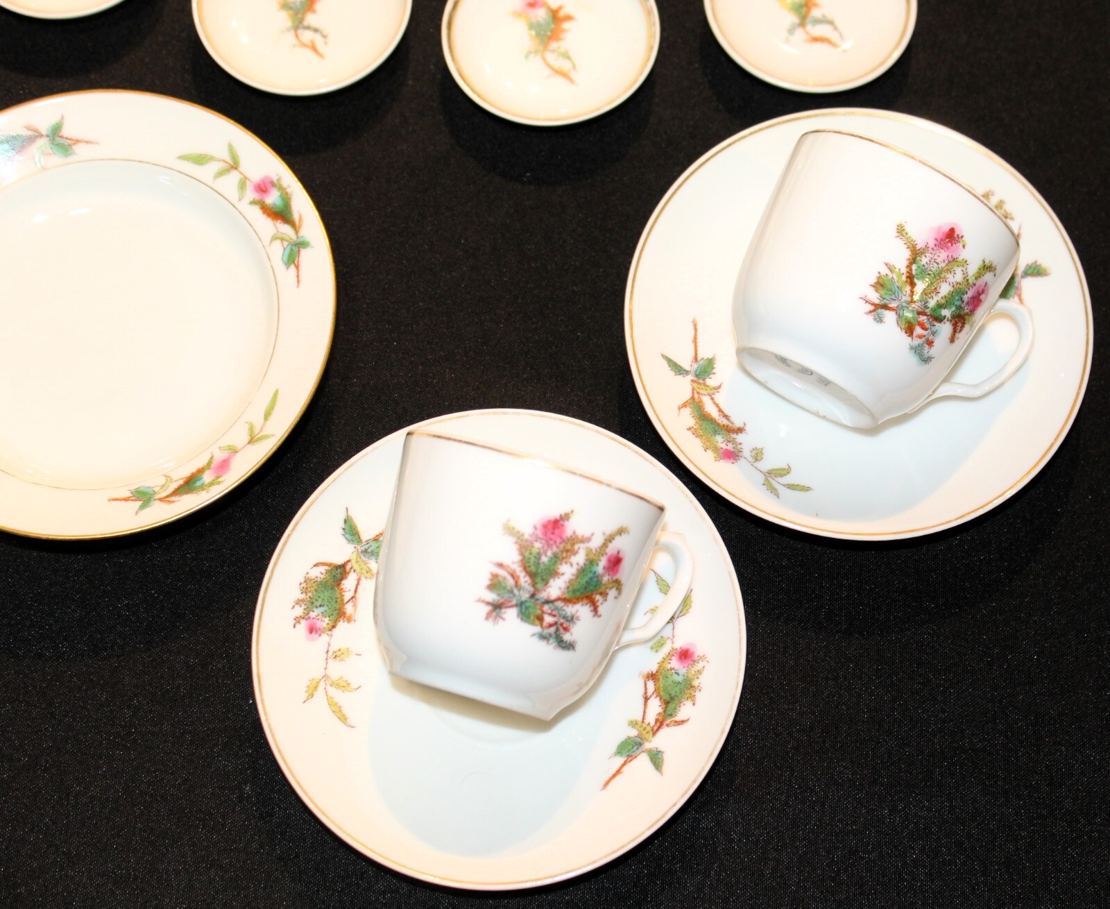 Haviland & Co Limoges Moss Rose Antique Twelve Piece Set