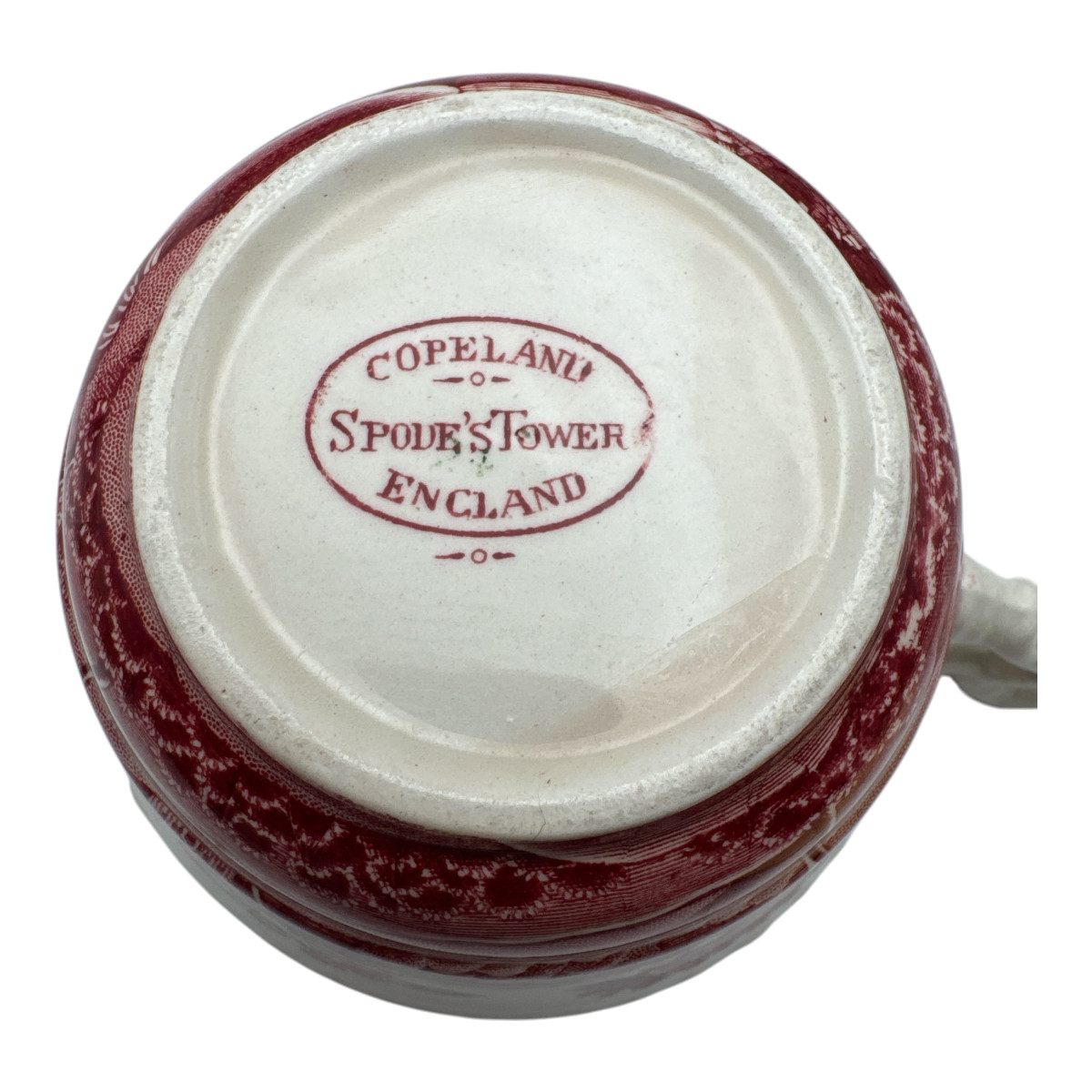Vintage Copeland Spode Tower Pink Flat Cup Coffee Tea Set of 6 & Stand Old Stamp