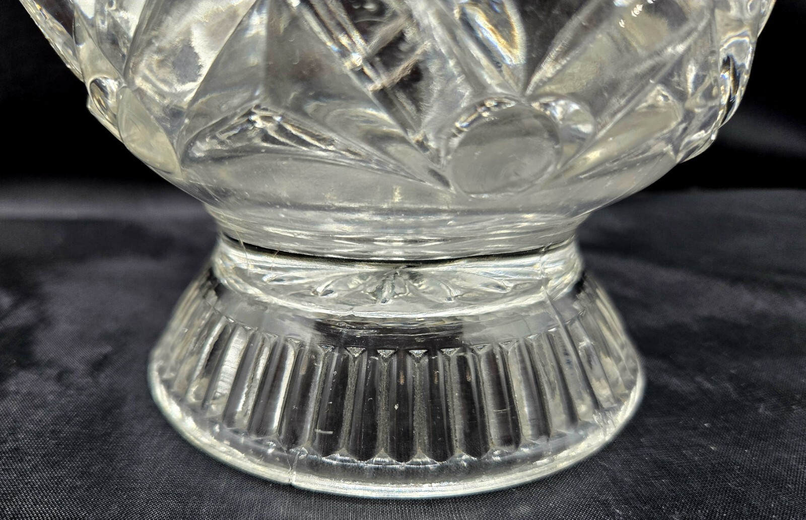 Bryce Higbee & Co. Clear Glass 9″ Pitcher Gem aka Nailhead EAPG c.1890 Victorian