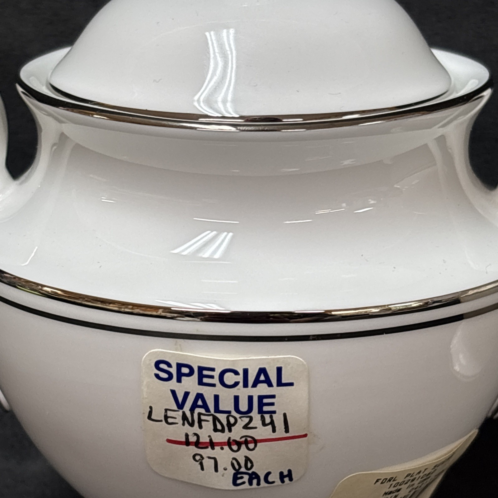 Lenox FEDERAL PLATINUM Creamer and Sugar Bowl with Lid Set ~ Still with Tags!