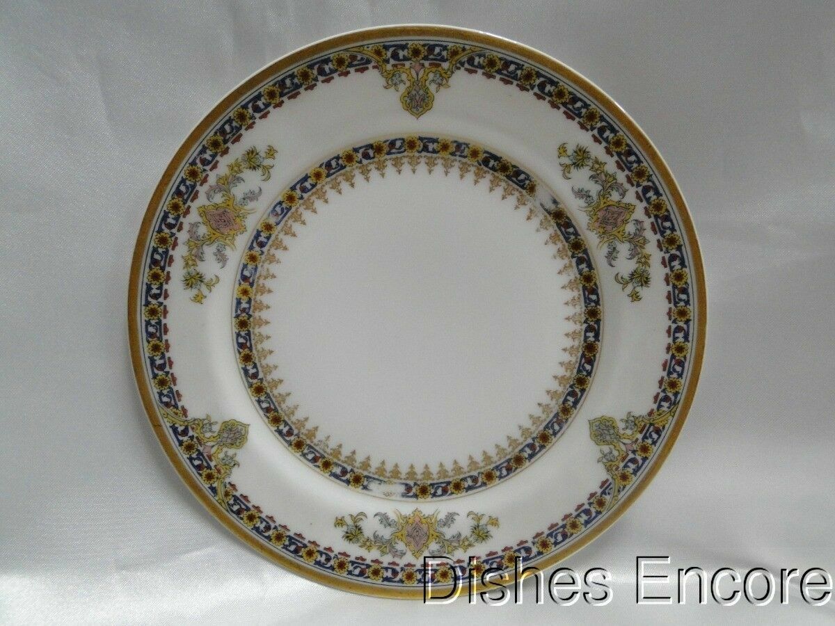 Haviland (Limoges) Oriental, Blue, Rust, Gold: Bread Plate (s), 6 1/4″, Worn