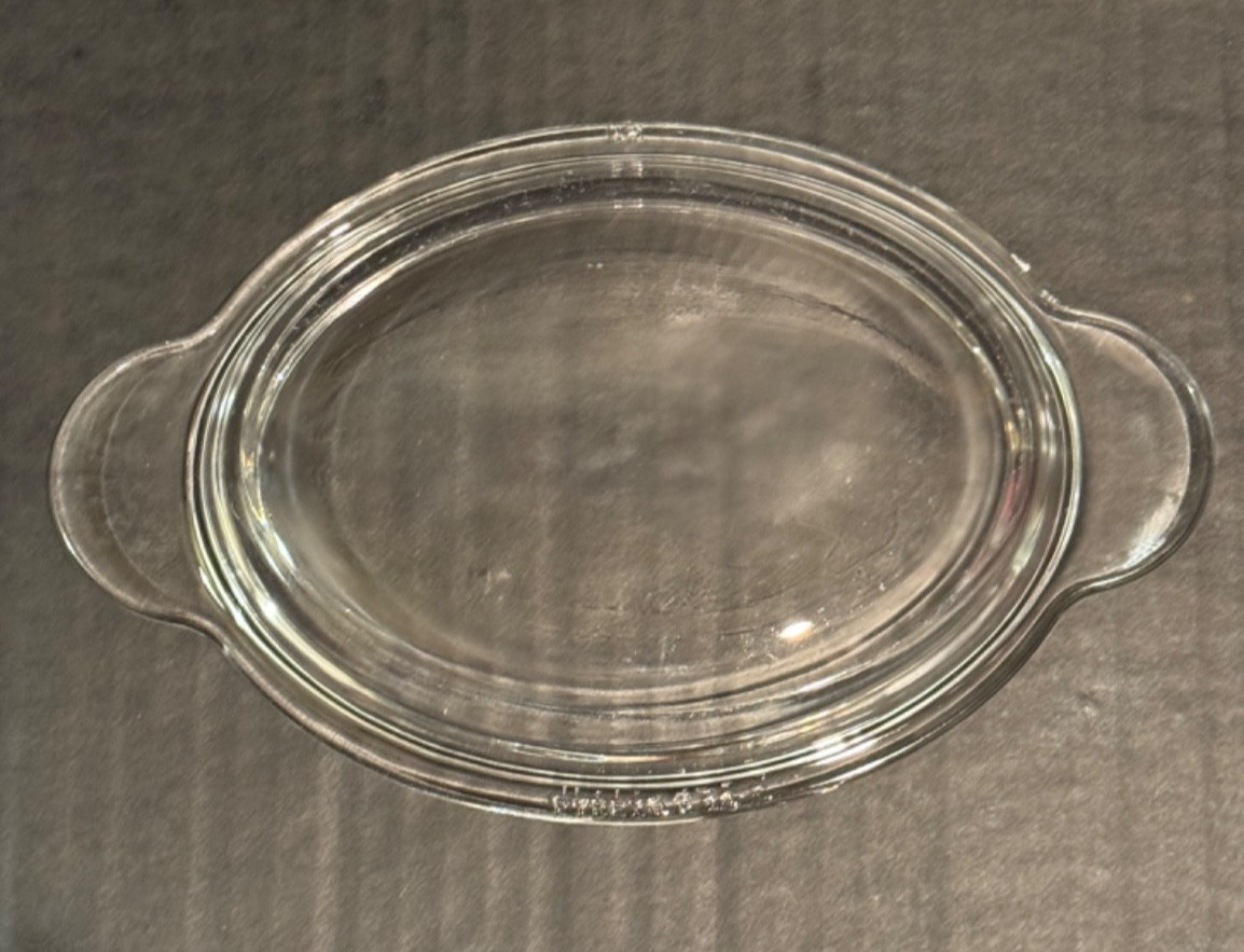 PYREX P-14-C Replacement Glass Double Handle Lid Clear Oval Replace Lid Grab It