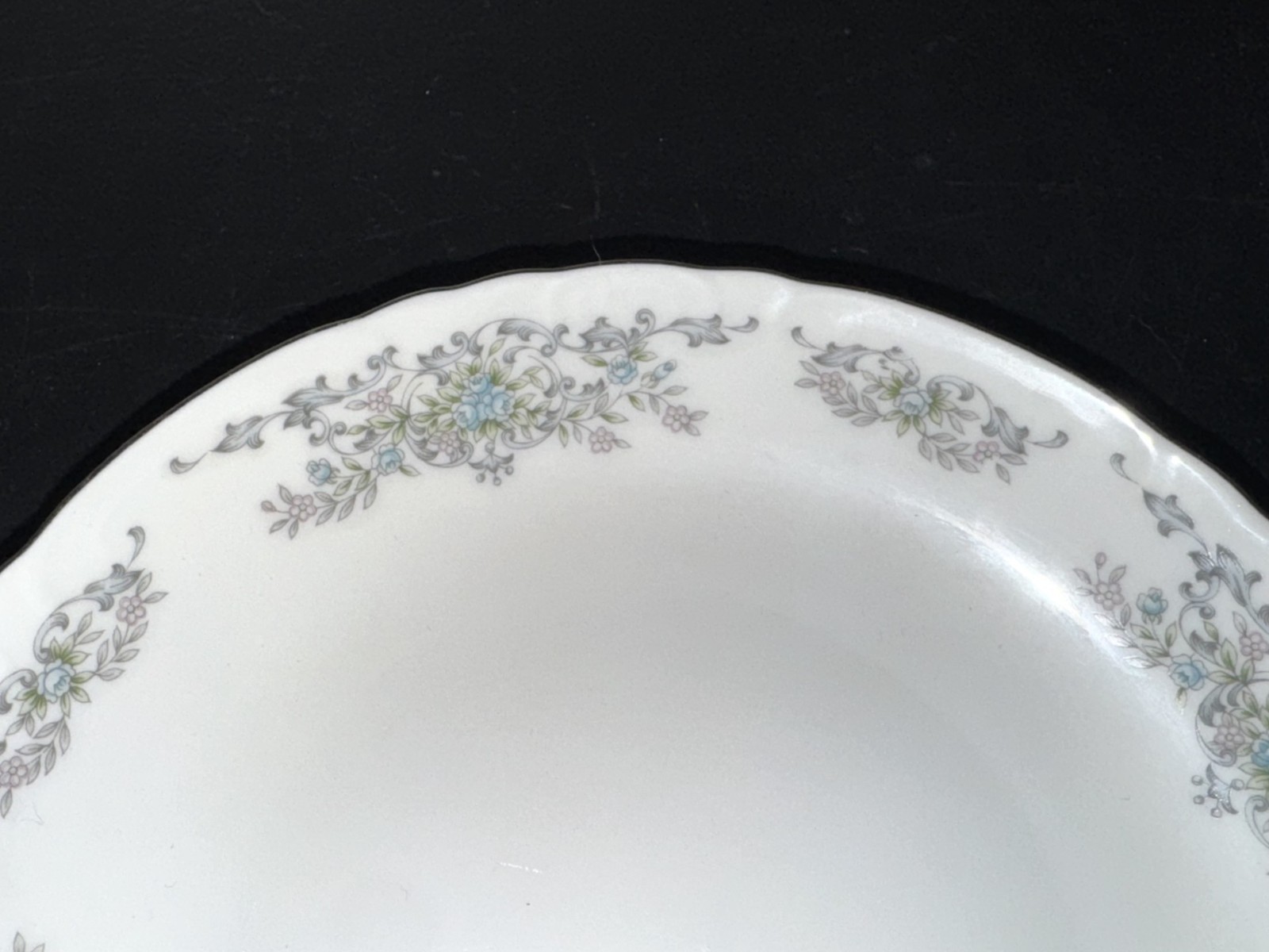 VINTAGE 4 pc NORLEANS THERESA JAPAN COUPE SOUP BOWL FINE CHINA PLATINUM 1964-