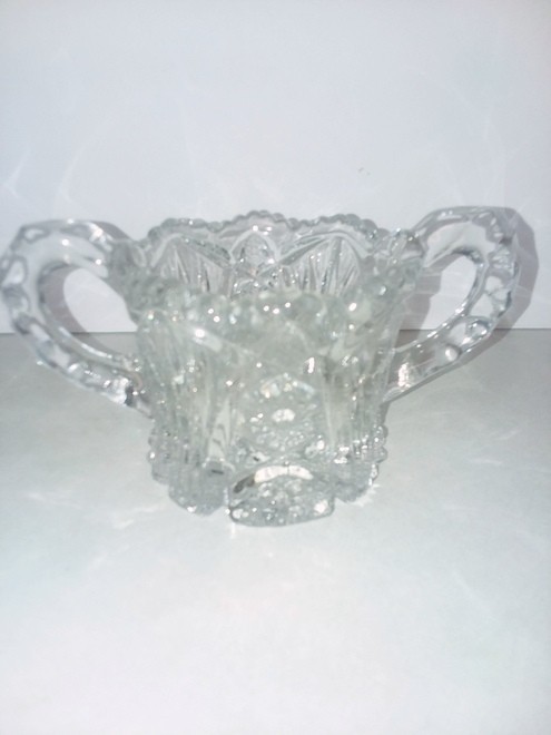 Genuine Crystal Glass Cream and Sugar Bowl Dining Service Kitchen Tableware