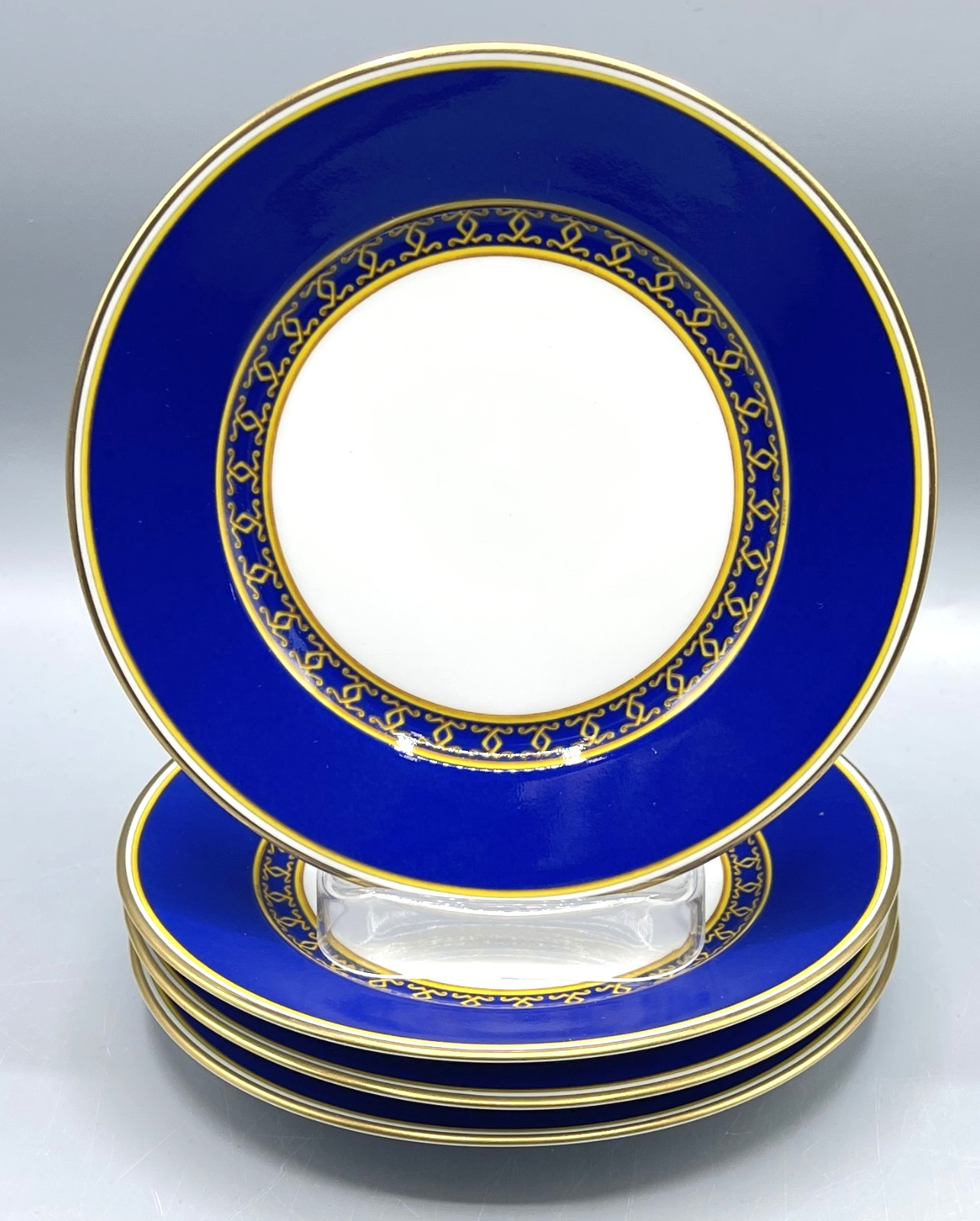 Set Of 4 Hermes France China “CORCARDE de SOIE” 6 1/4″ Bread & Butter Plates