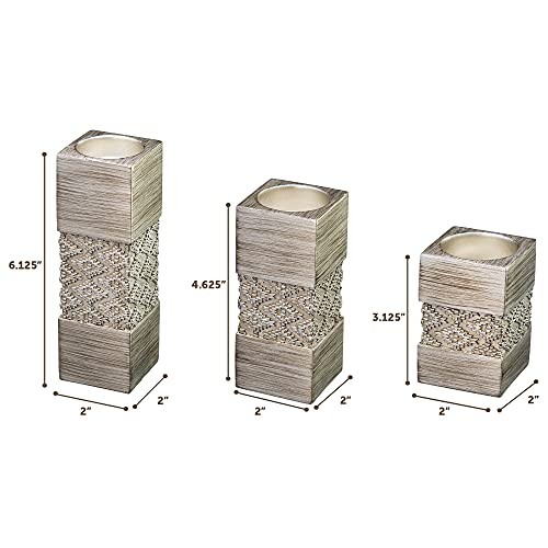 Tealight Candle Holder Set of 3 – Centerpiece for Living Room and Dining Room