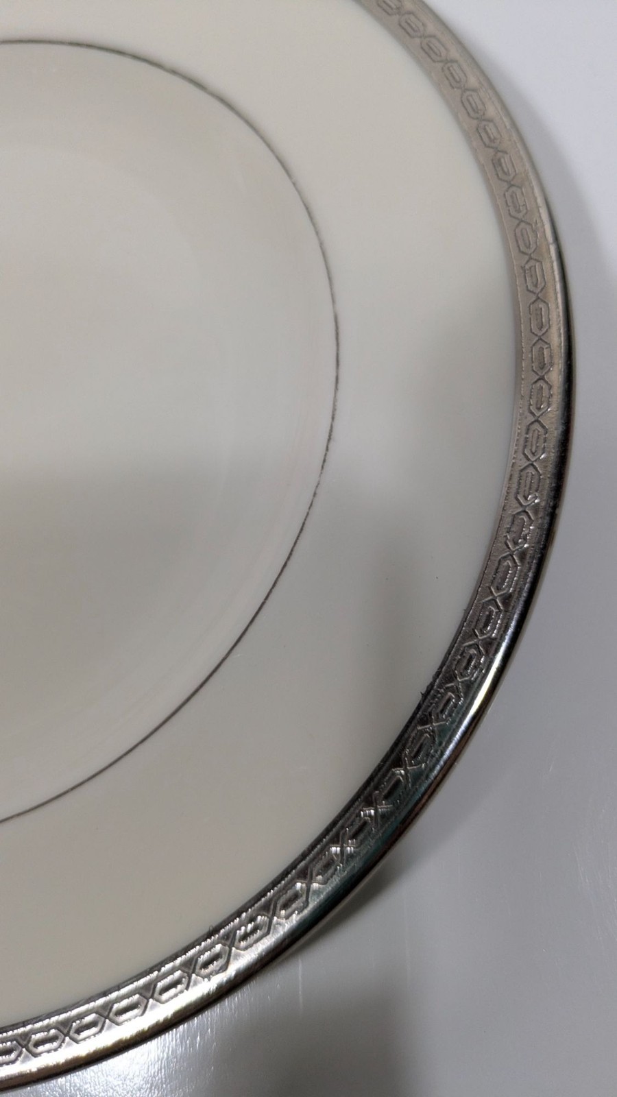 Pickard Embassy White Ceramic Plate Silver Trim USA Elegant Dining