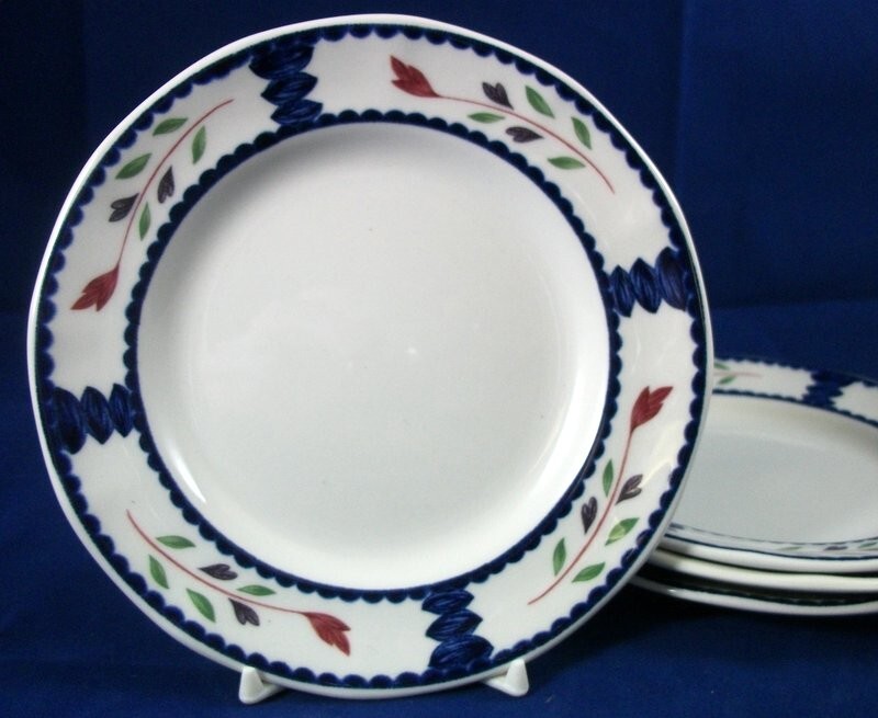 Adams Lancaster Group of 4 Bread and Butter Plates Hexagon Shape