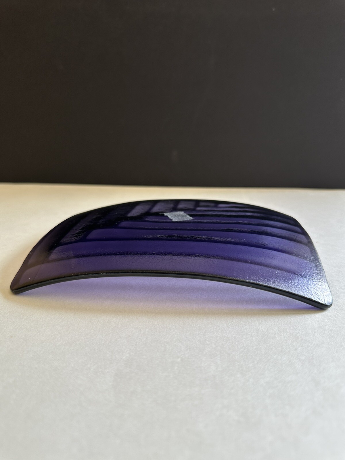Fused Glass Art Plate Square 8”x8” Abstract Contemporary Modern Amethyst Purple