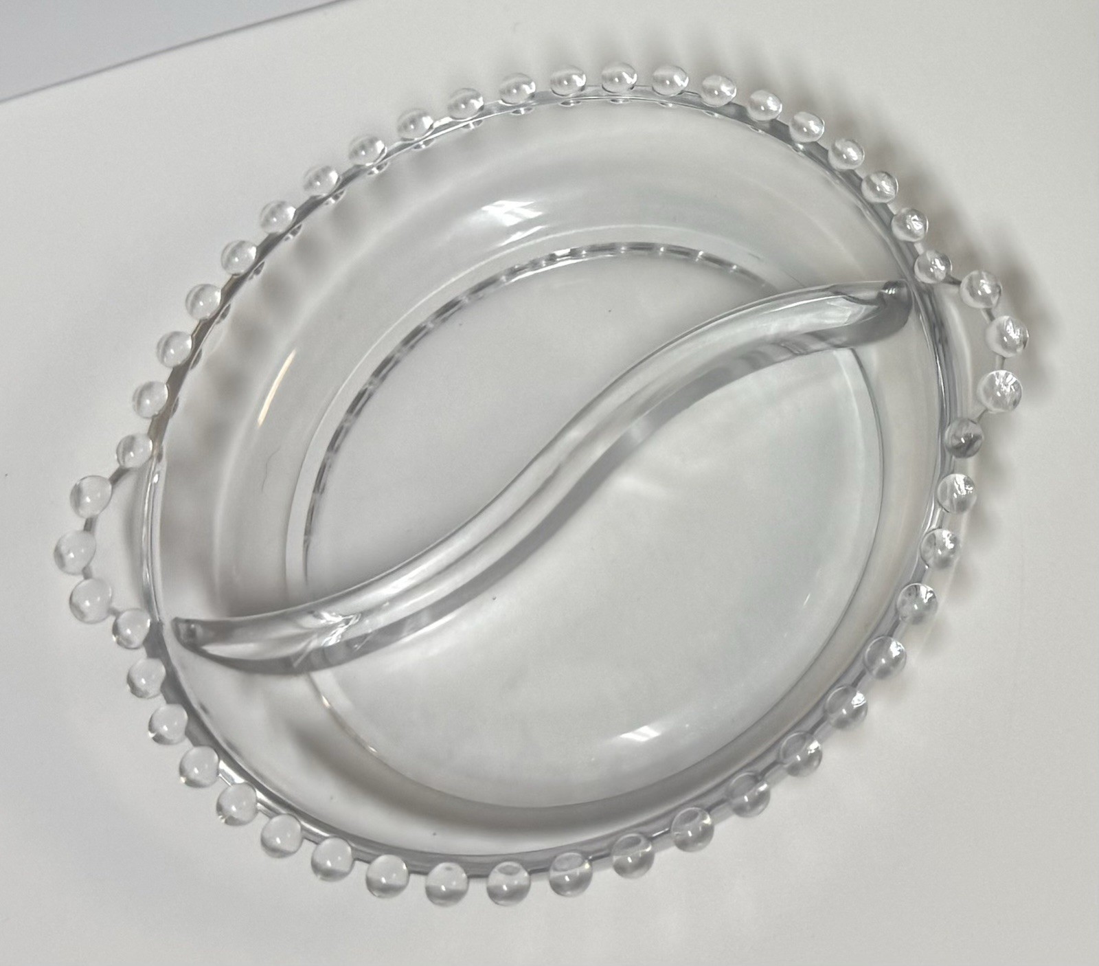 Vintage Imperial CANDLEWICK Glass Divided Candy, Relish or Nut Dish – 6 1/2”