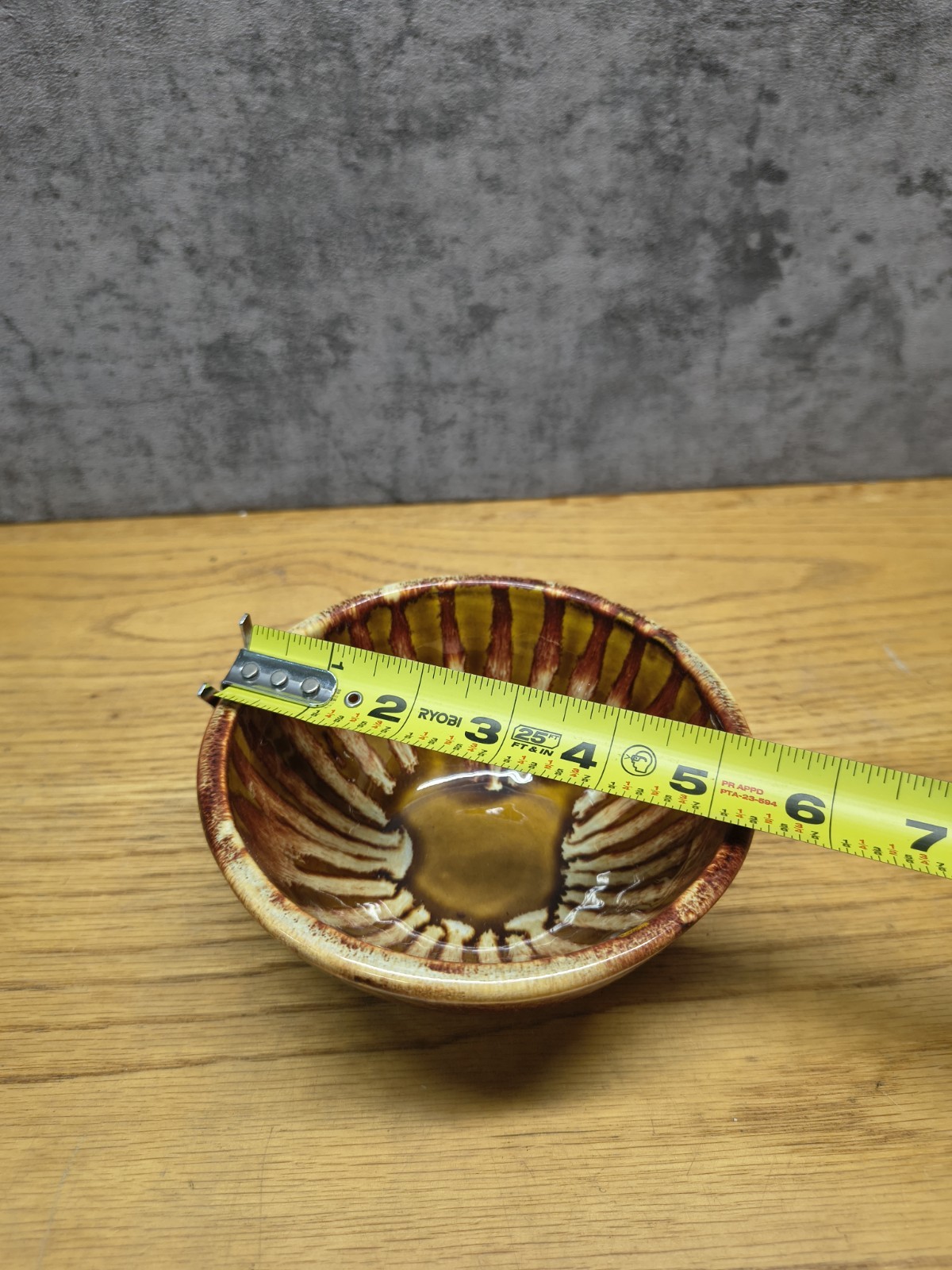 Dryden Ovenware BROWN & Red Glazed Oven Ware Bowl Ozark Frontier Drip Painted