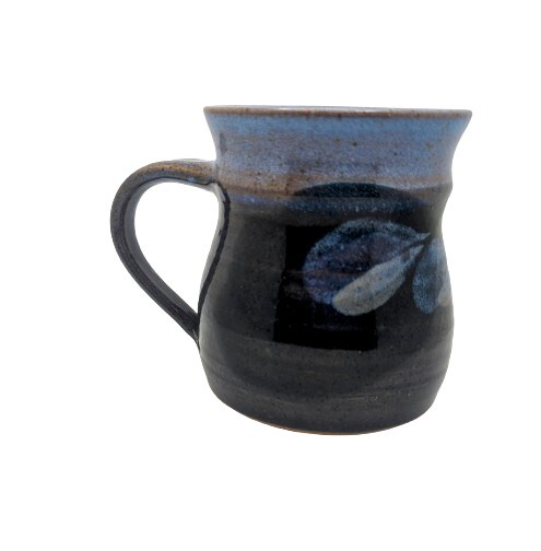 Studio Art Pottery Signed Mug Blue Glaze No Chips No Cracks