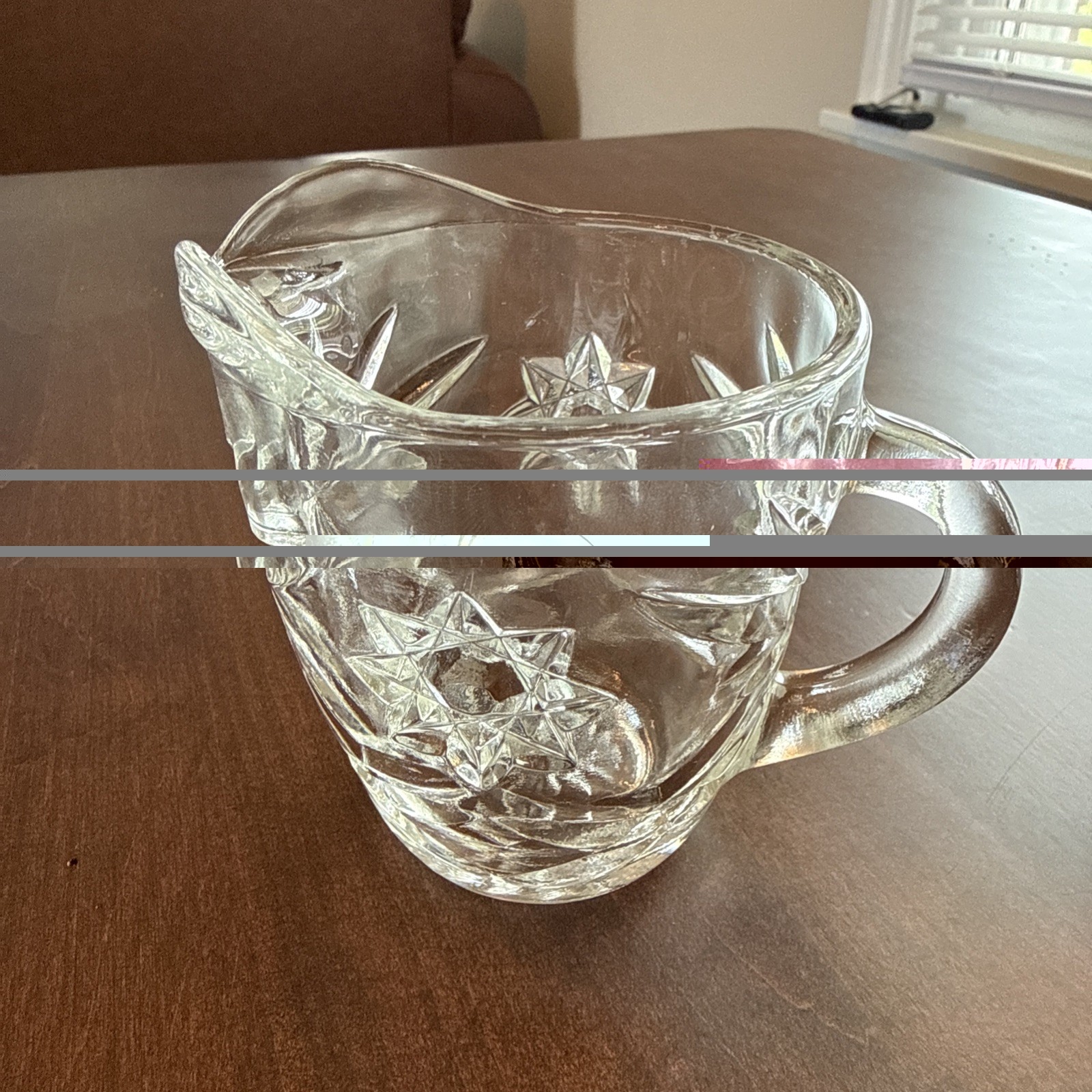 Crystal Creamer and Sugar Bowl Set & 2 small candy dishes with lids