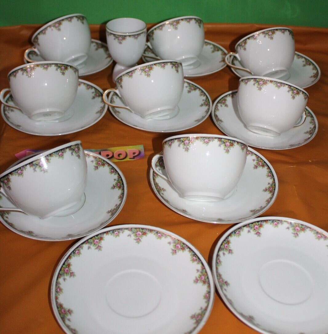 19 Piece MZ CMR Maria Theresa Carlsbad China Czechoslovakia Cups Saucers