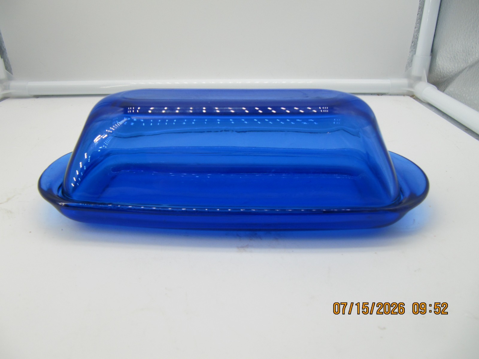 VINTAGE Anchor Hocking Presence Cobalt Blue Glass Butter Dish & Lid Made in USA