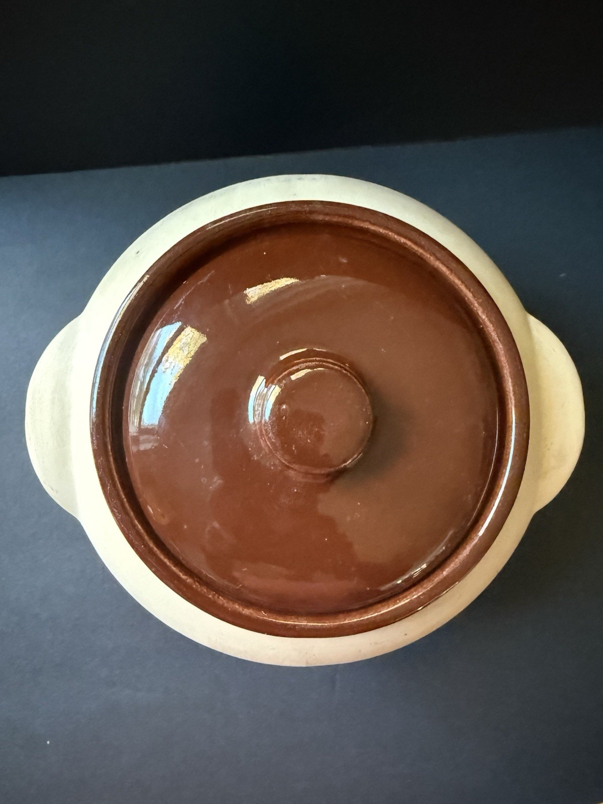 Vintage Watt Oven Ware Pottery Lidded Bisque Beige Chili Bean Crock Pot Cottage