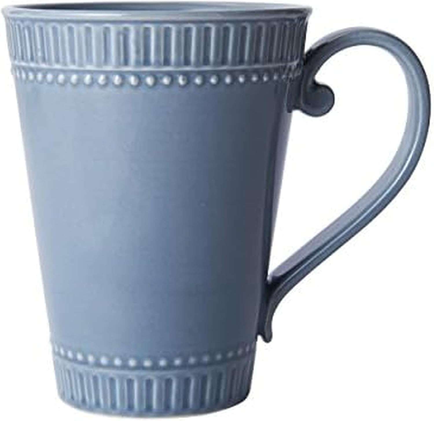 Mikasa Italian Countryside Accents Set of 4 Fluted Blue Mugs 15.5 Oz