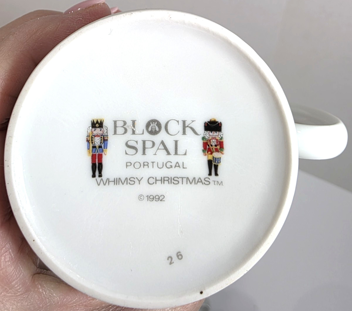Block Spal Whimsy Christmas Coffee Cups Nutcracker PORTUGAL 1992 Set of 6