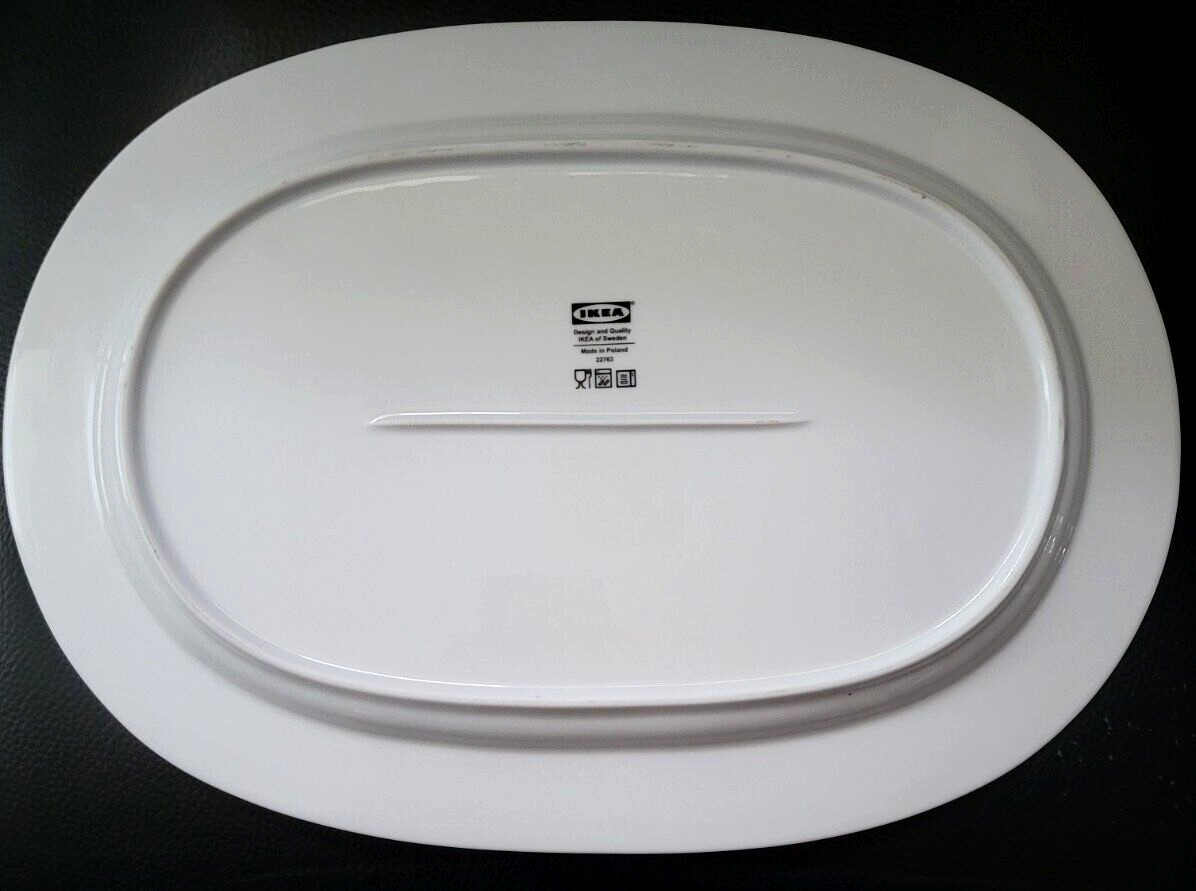 IKEA BLUE BETA FISH OVAL SERVING MEAT PLATTER 14″