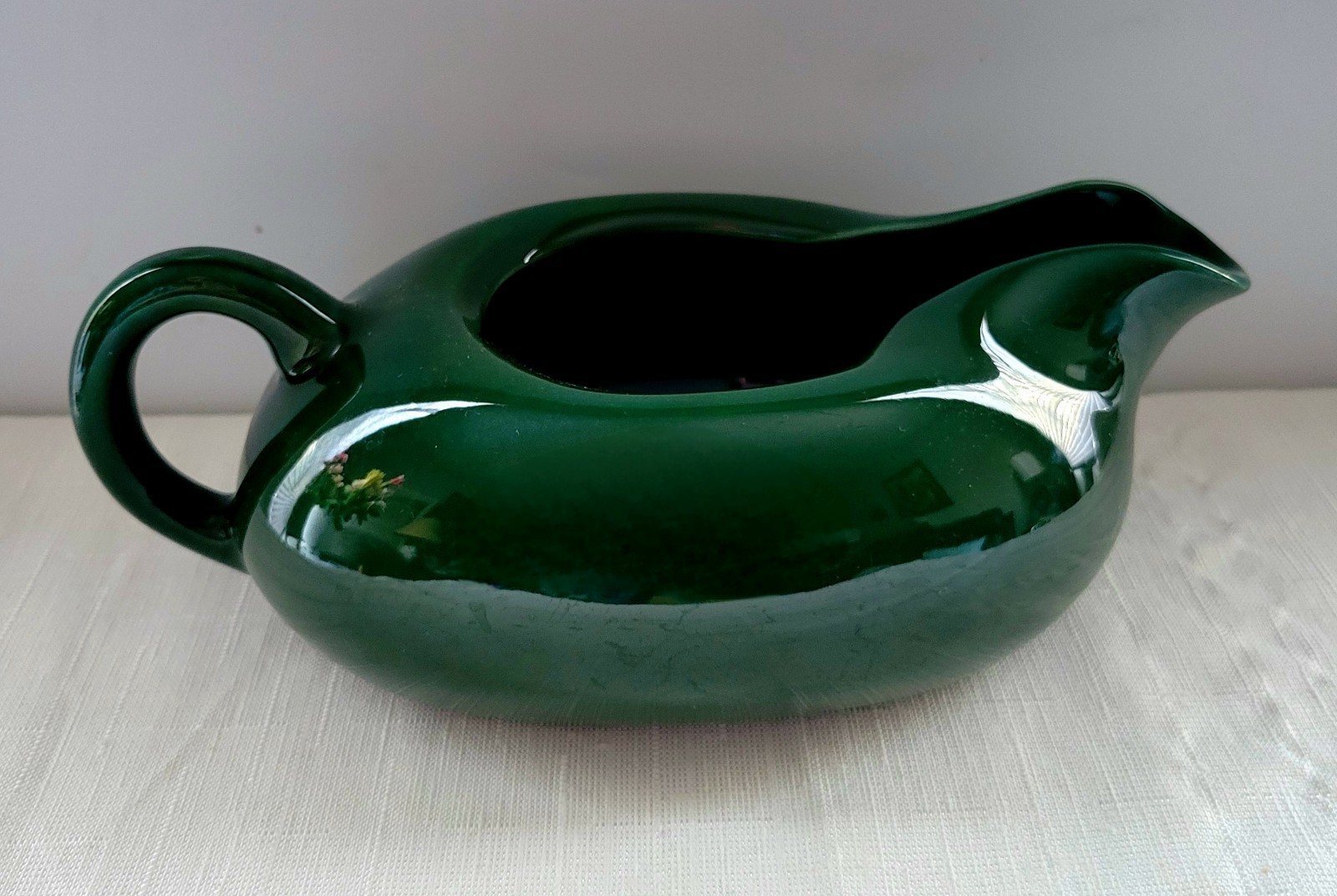Hollydale Malibu Modern 16oz Gravy Boat Forest Green California 1940s-50s