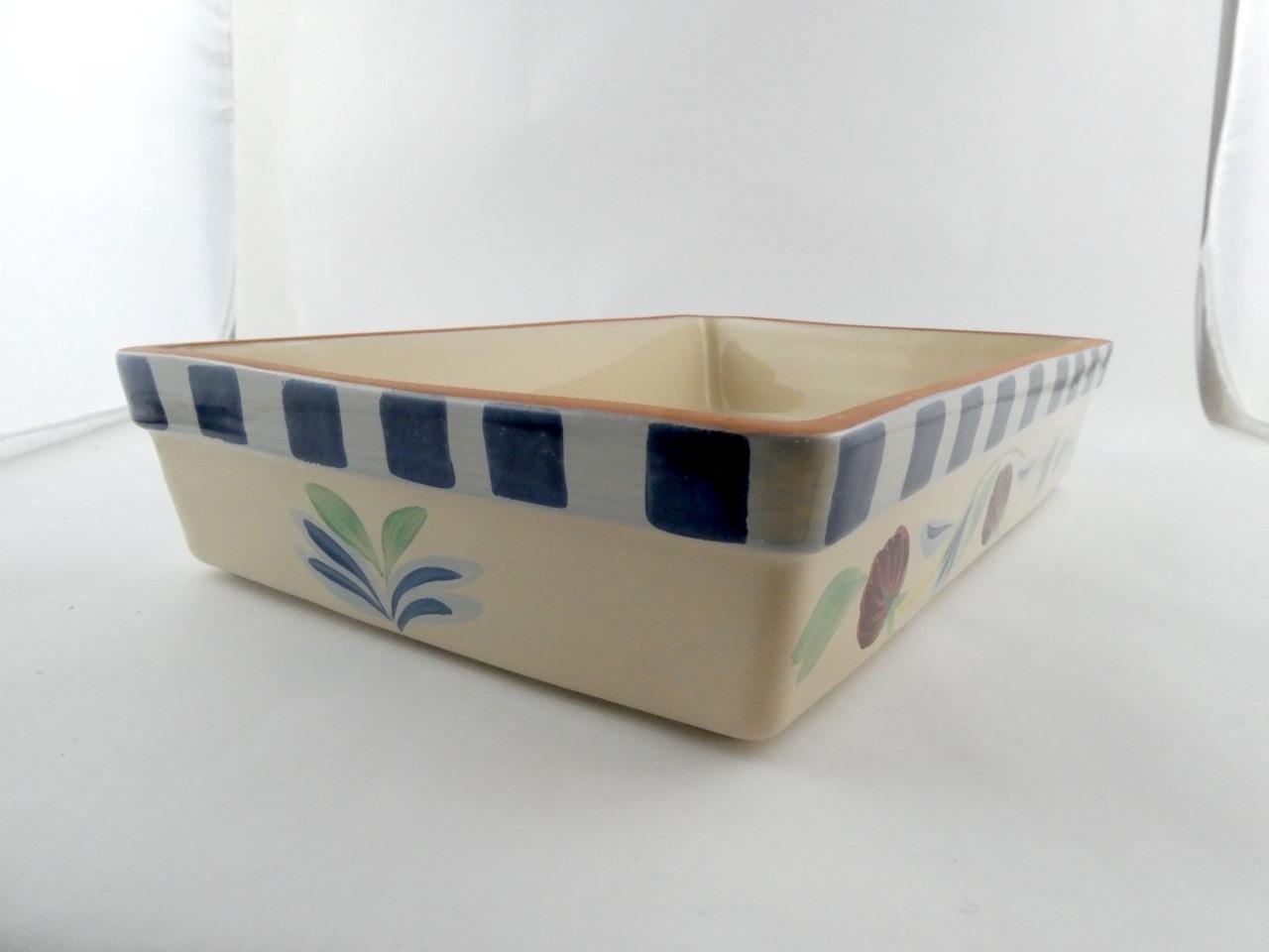 Lenox POPPIES ON BLUE TERRA COTTA 14 Inch Rectangular Baker VGOOD COND