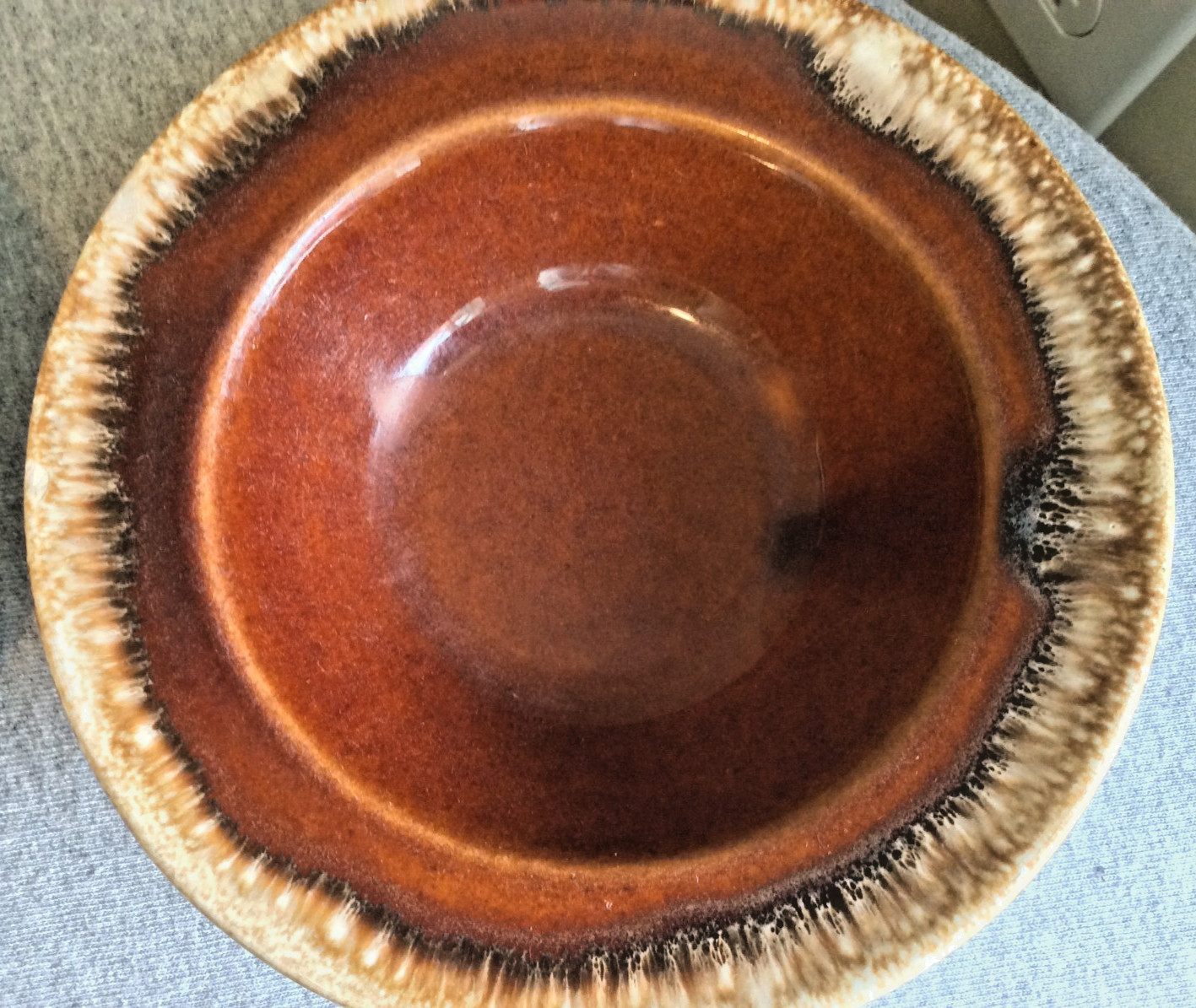 Vintage Hull Pottery Brown Drip Glaze Set of 4 Small Bowls Oven Proof USA