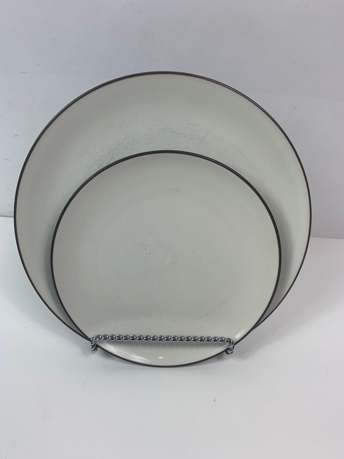 NORITAKE COLORWAVE CHOCOLATE SALAD PLATE(S) 8 3/8″ & Dinner Plate 10 3/8”