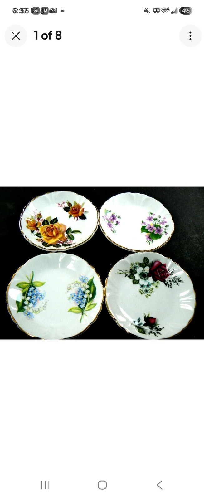 4 Princess House Hammersley Fine Bone China Floral 3.25″ Butter Pats – Spode…