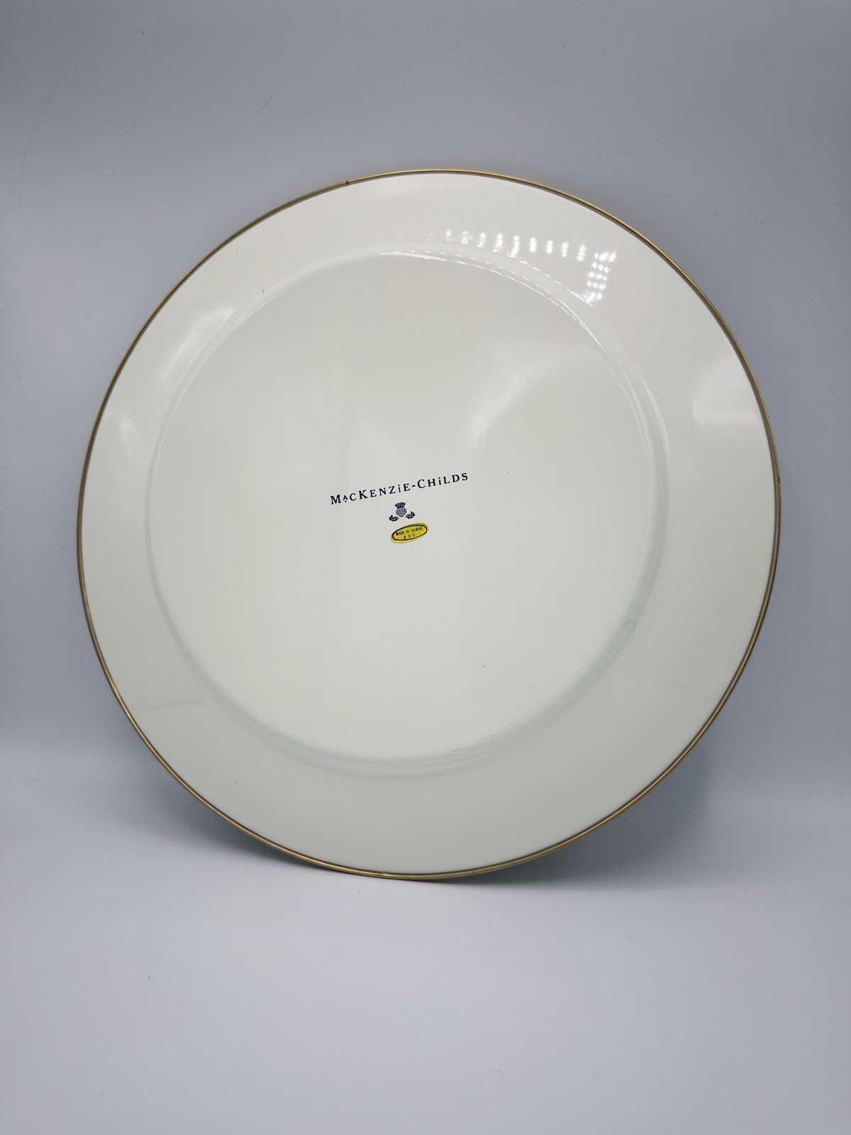 Vintage McKenzie Childs 12″ Courtly Check Charger Plate MATCHED SET OF 10
