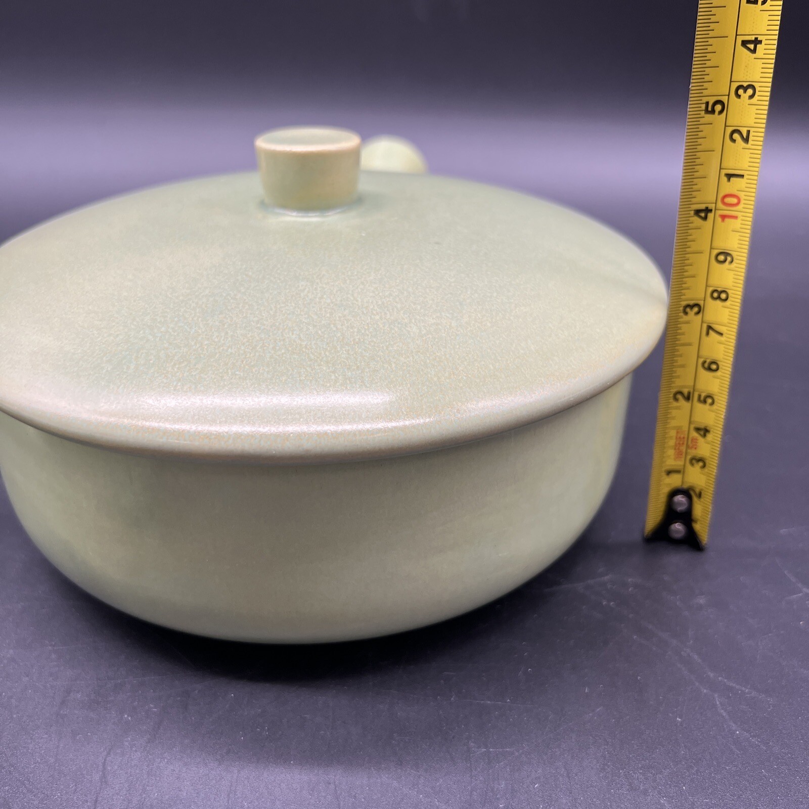 Vtg MCM La Solana Pottery Mint Green Set Of 3 Round Casserole Bowls Pots Lids