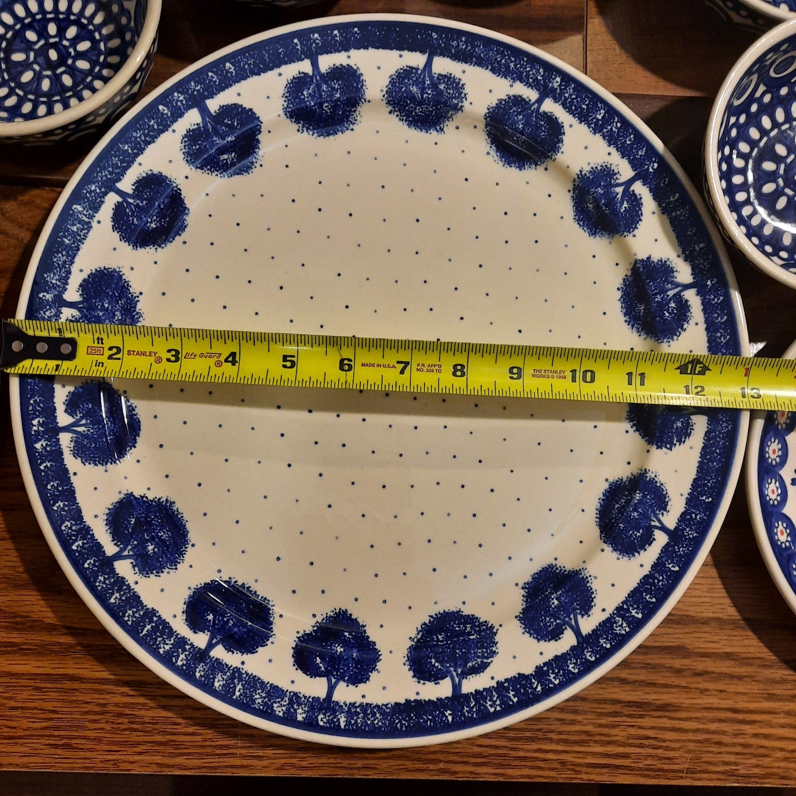 11-Piece Wiza, Boleslawiac Handmade & Hand-Painted Dishes~Platter, Plates, Bowls