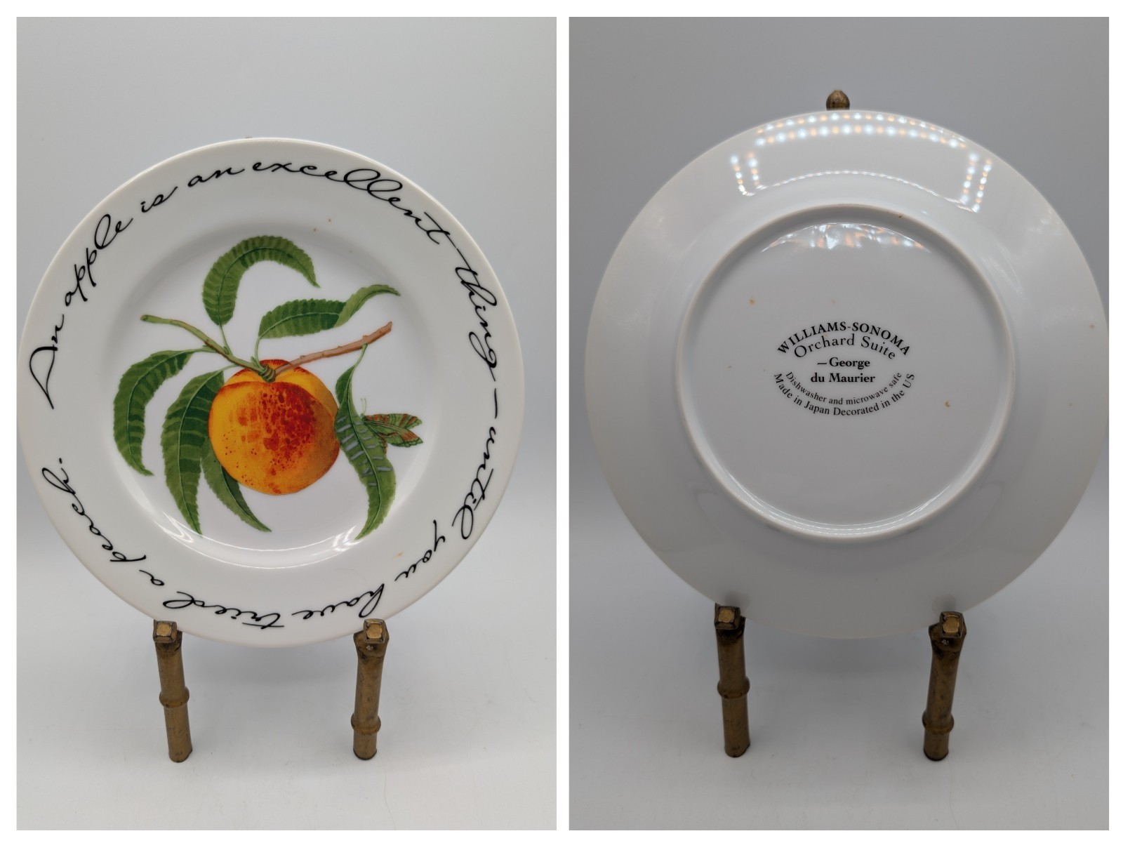 Dessert Fruit Plates Williams Sonoma Orchard Suite Pear Peach Plum Cherry
