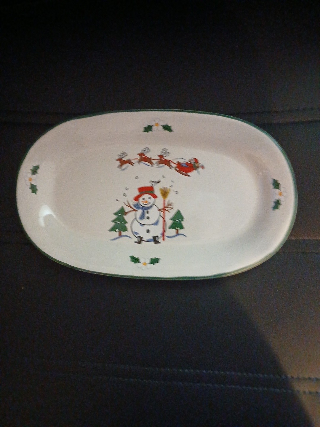 Pfaltzgraff Snow Village Christmas Oval Appetizer Plate 8.5″ Single Replacement