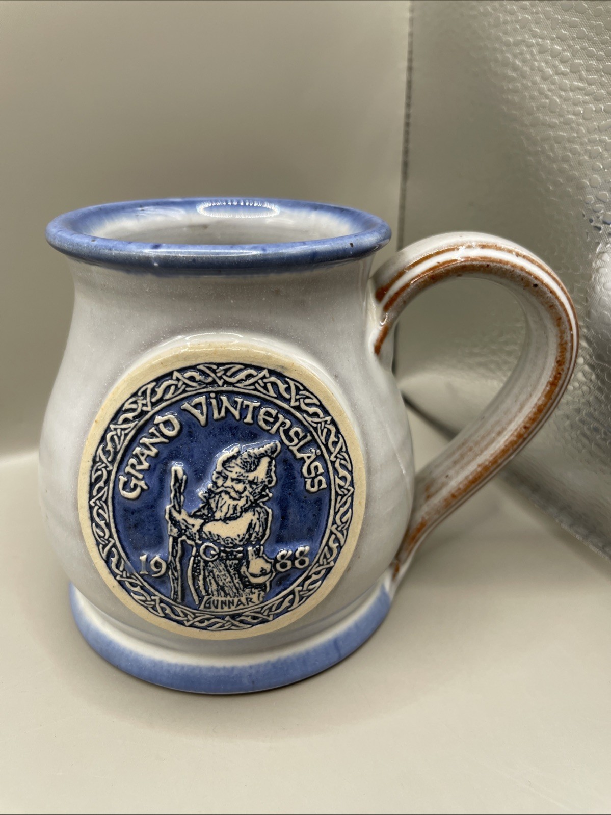 Deenen Pottery Grand Vinterslass 1988 Gunnar Barrel Mug/Tankard/cup 12 Oz. VTG