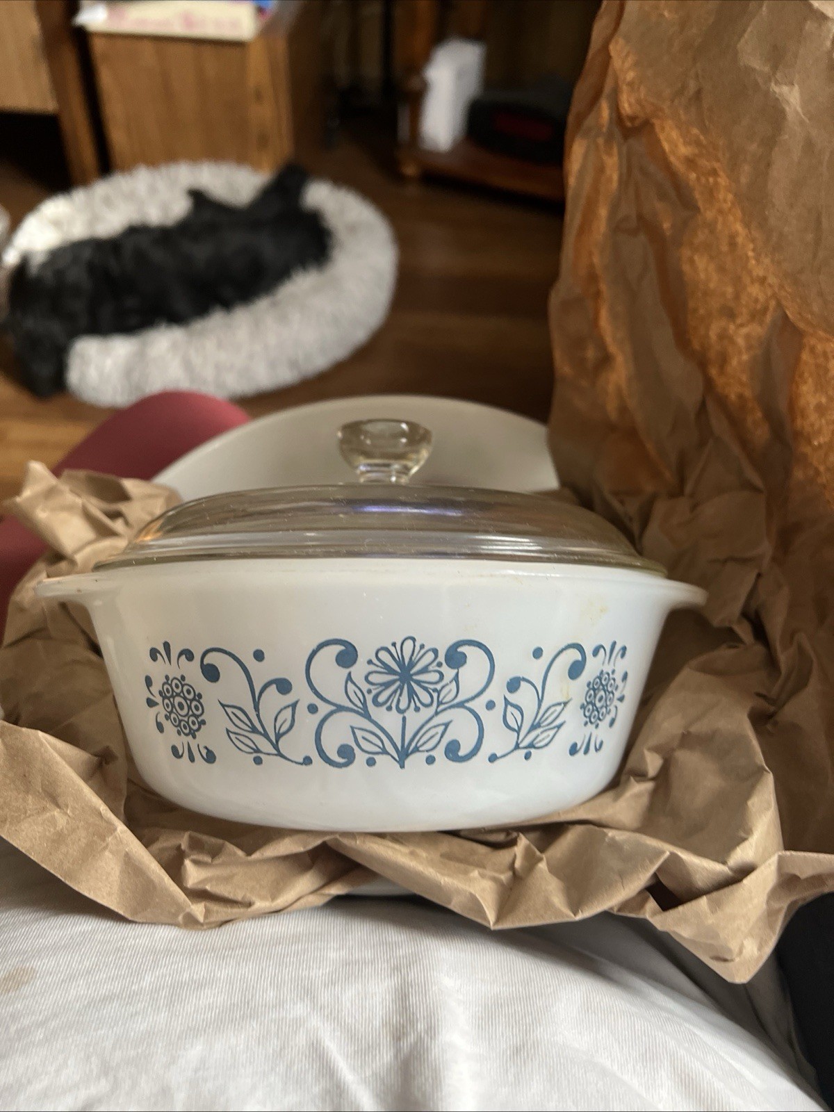 Vintage GLASBAKE Milk Casserole Bowl 1 QT J510 Rare Pattern – Collectible