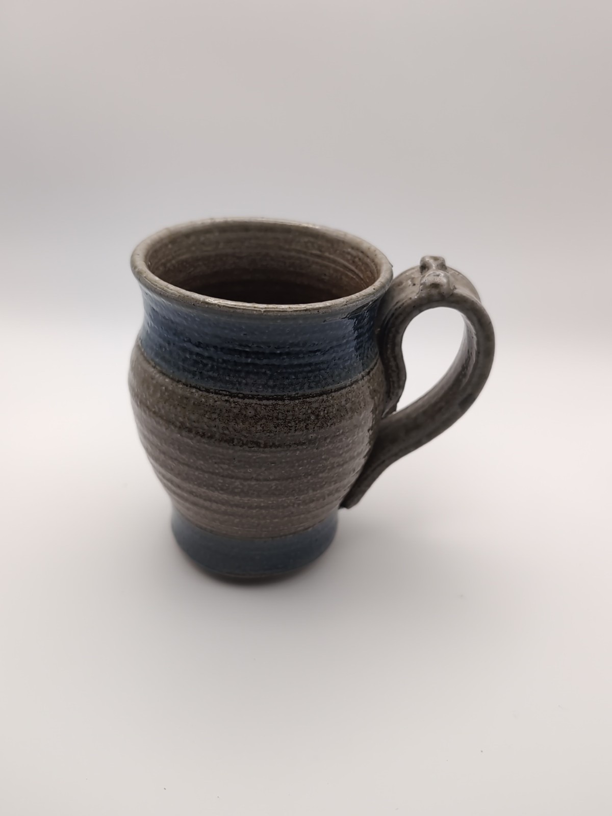 Stoneware Pottery Ceramic Mug Coffee Cup Blue & Brown & Gray