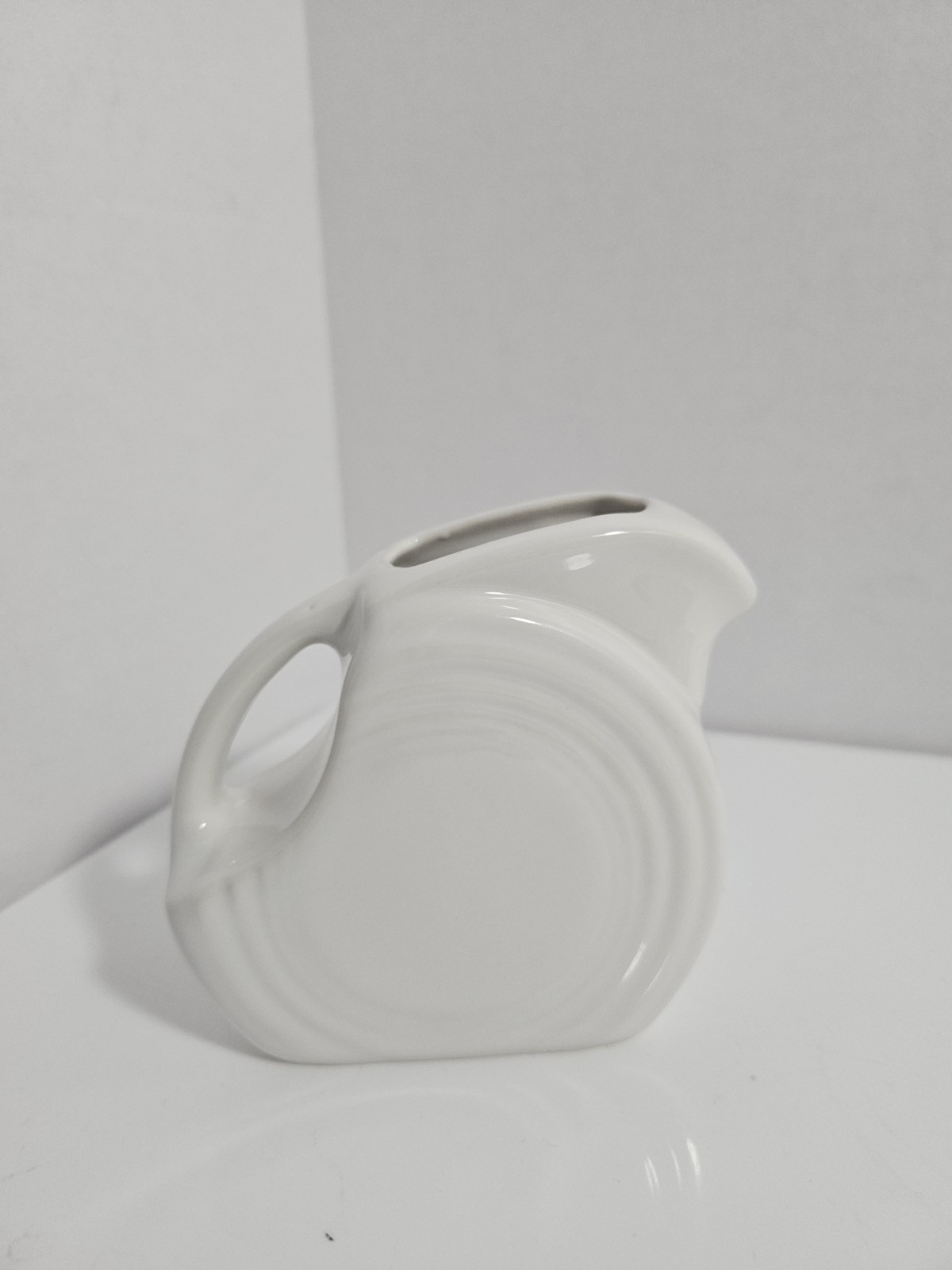 Fiesta White Cowboy Mini Disk Pitcher Creamer First Quality New Never Used