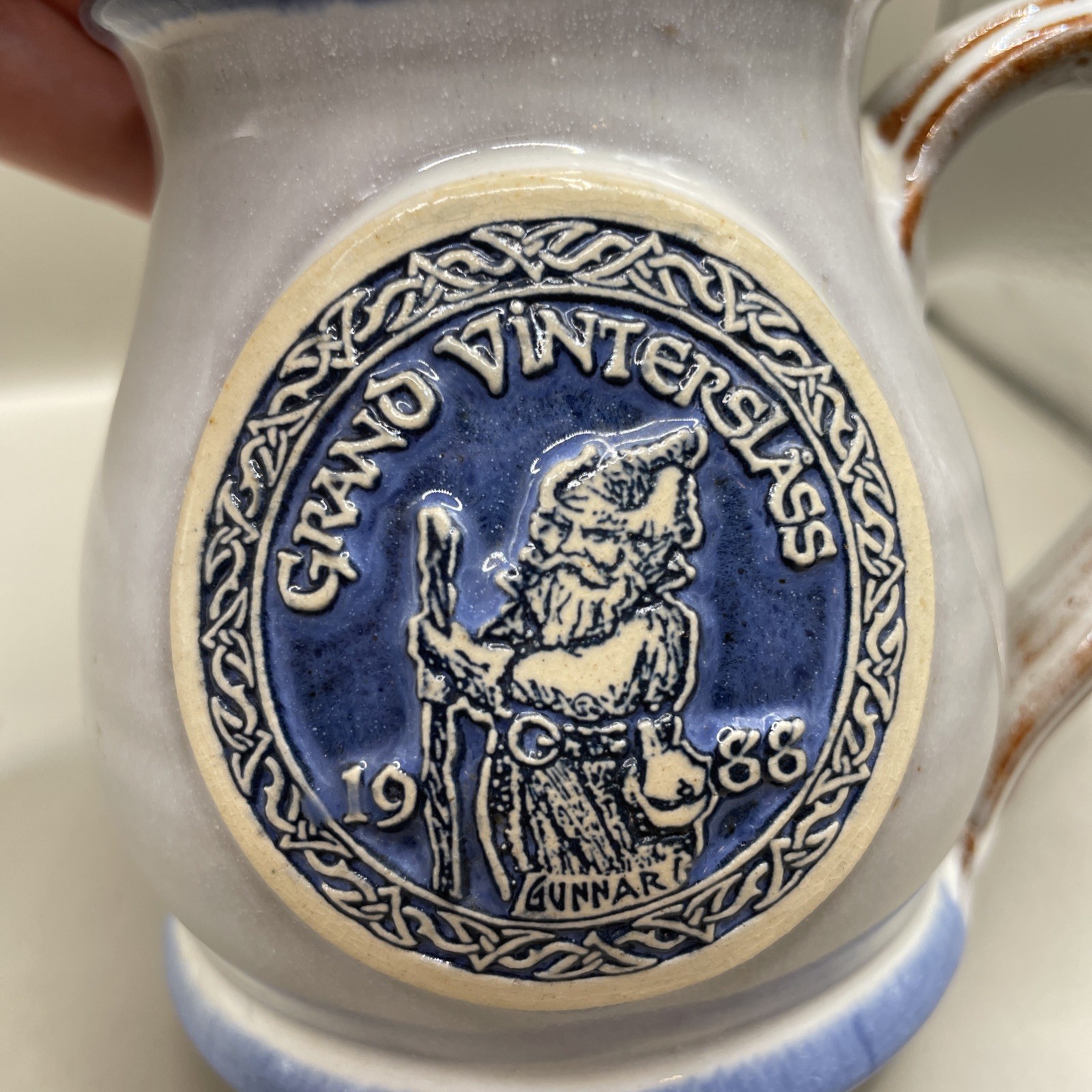 Deenen Pottery Grand Vinterslass 1988 Gunnar Barrel Mug/Tankard/cup 12 Oz. VTG